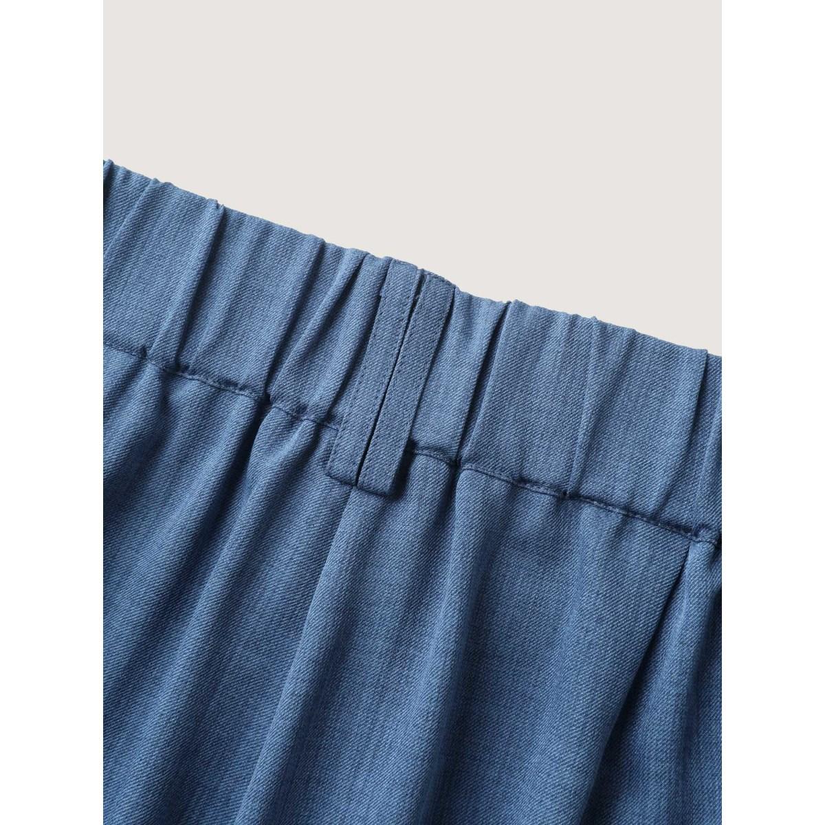 Plus Size Heather Double Buckle Straight-Leg Shorts Women Stone At the Office Button Straight Leg Office Shorts BloomChic 26/4X Product Image