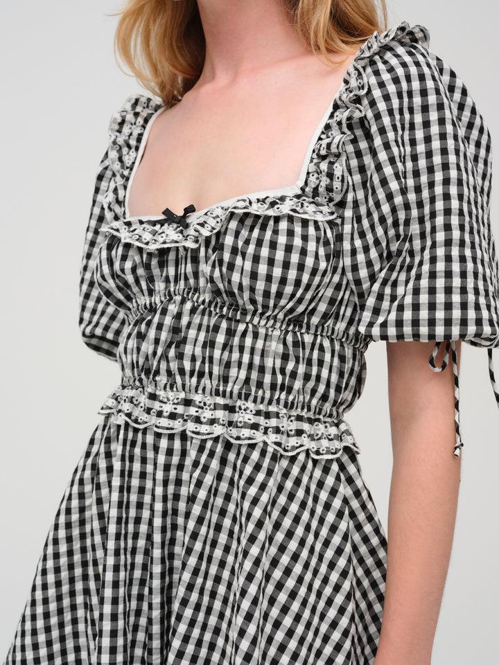 Jackson Mini Dress — Black Gingham Product Image
