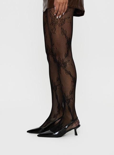 Murmur Lace Stockings Black Product Image