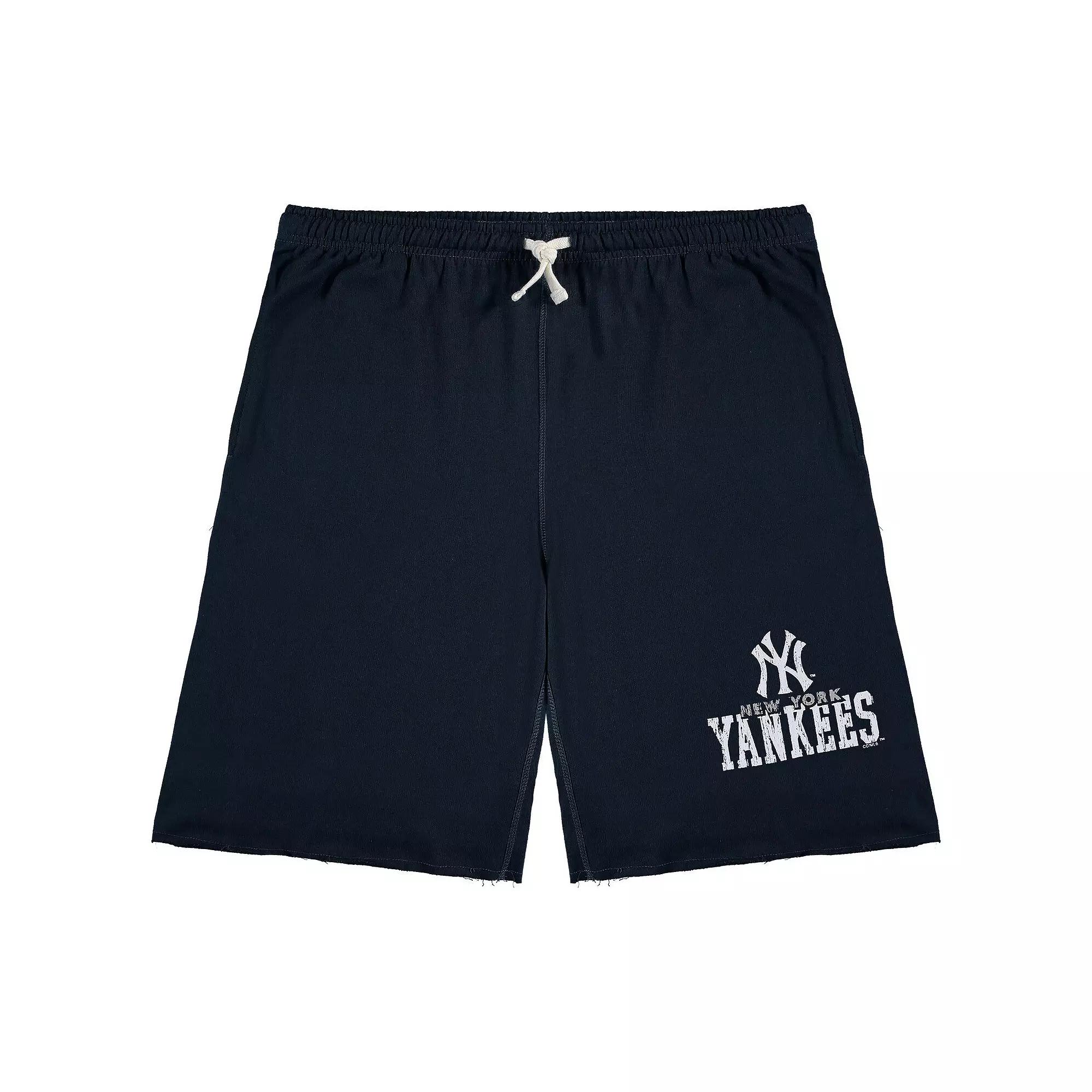 Men's Navy New York Yankees Big & Tall French Terry Shorts,  Product Image