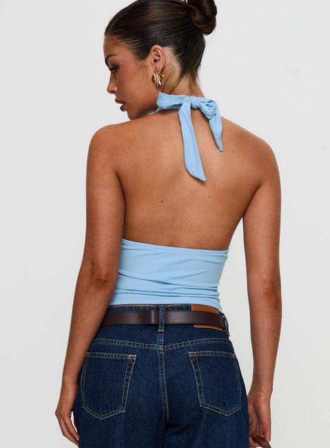 Whimsy Halter Top Blue Product Image