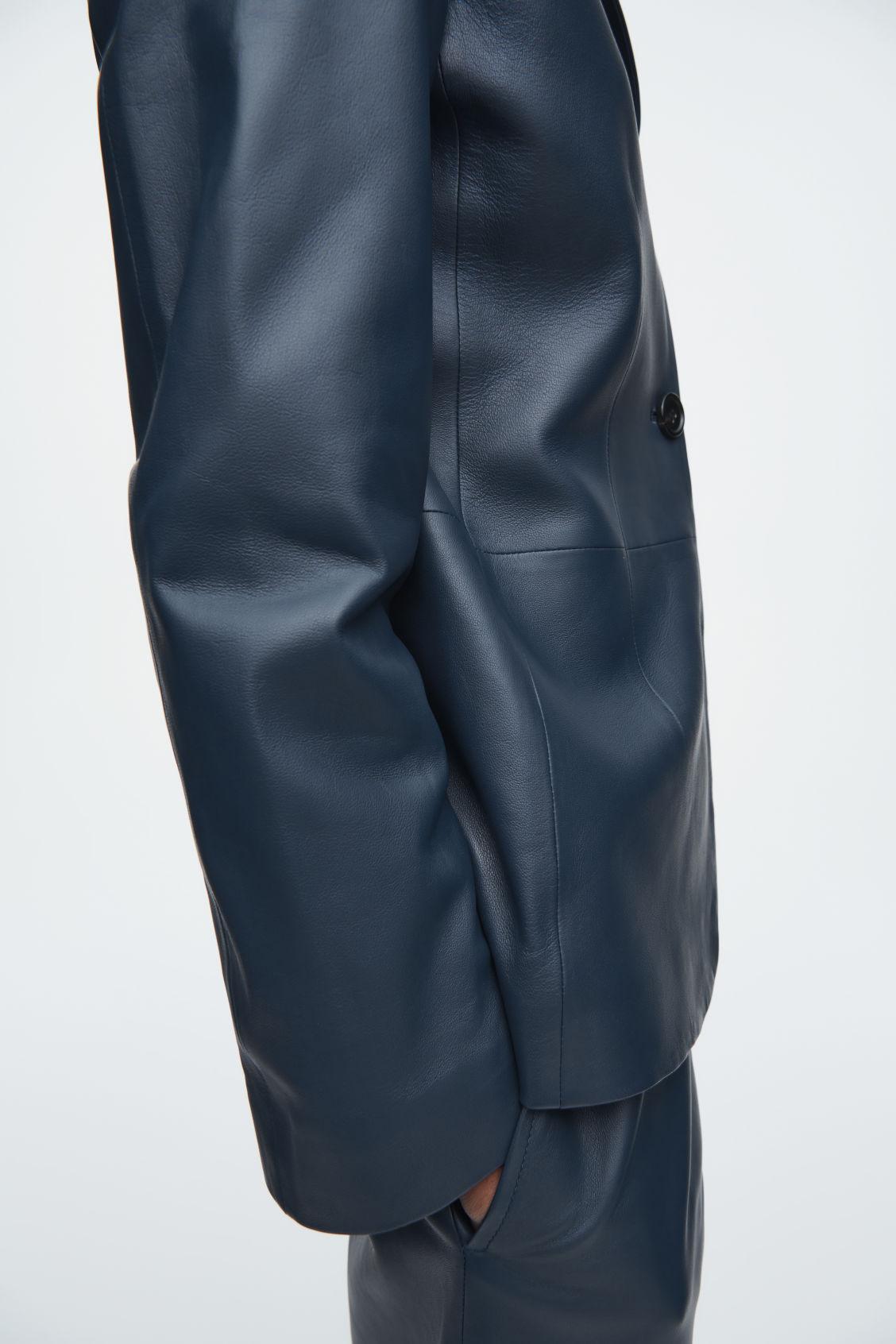 LEATHER SINGLE-BREASTED BLAZER Product Image