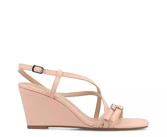 Journee Clinne Women's Multi Strap Wedge Sandals,  Product Image