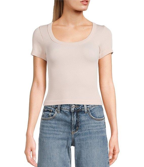 Moa Moa Short Sleeve Scoop Neck Top Product Image