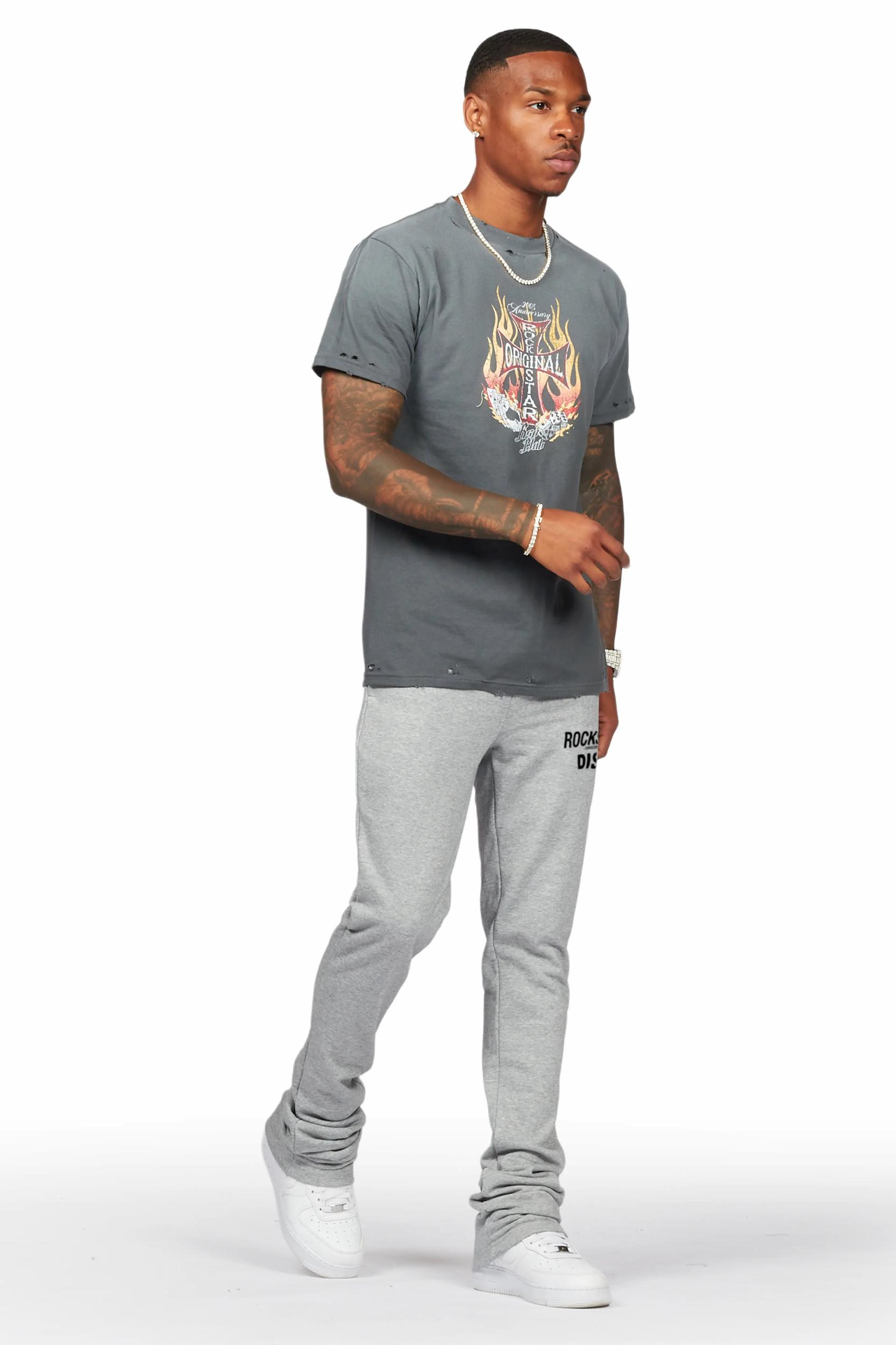 Alpine Grey Stacked Flare Pant Male Product Image