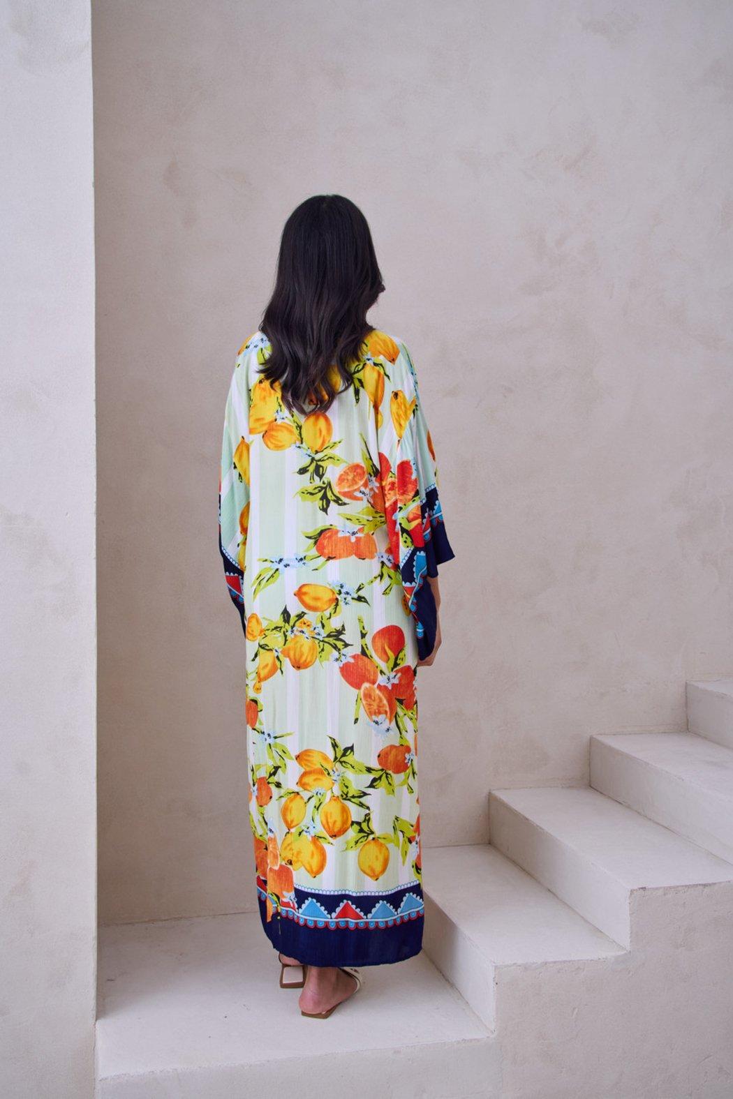 Citrus Print Kimono Long Product Image