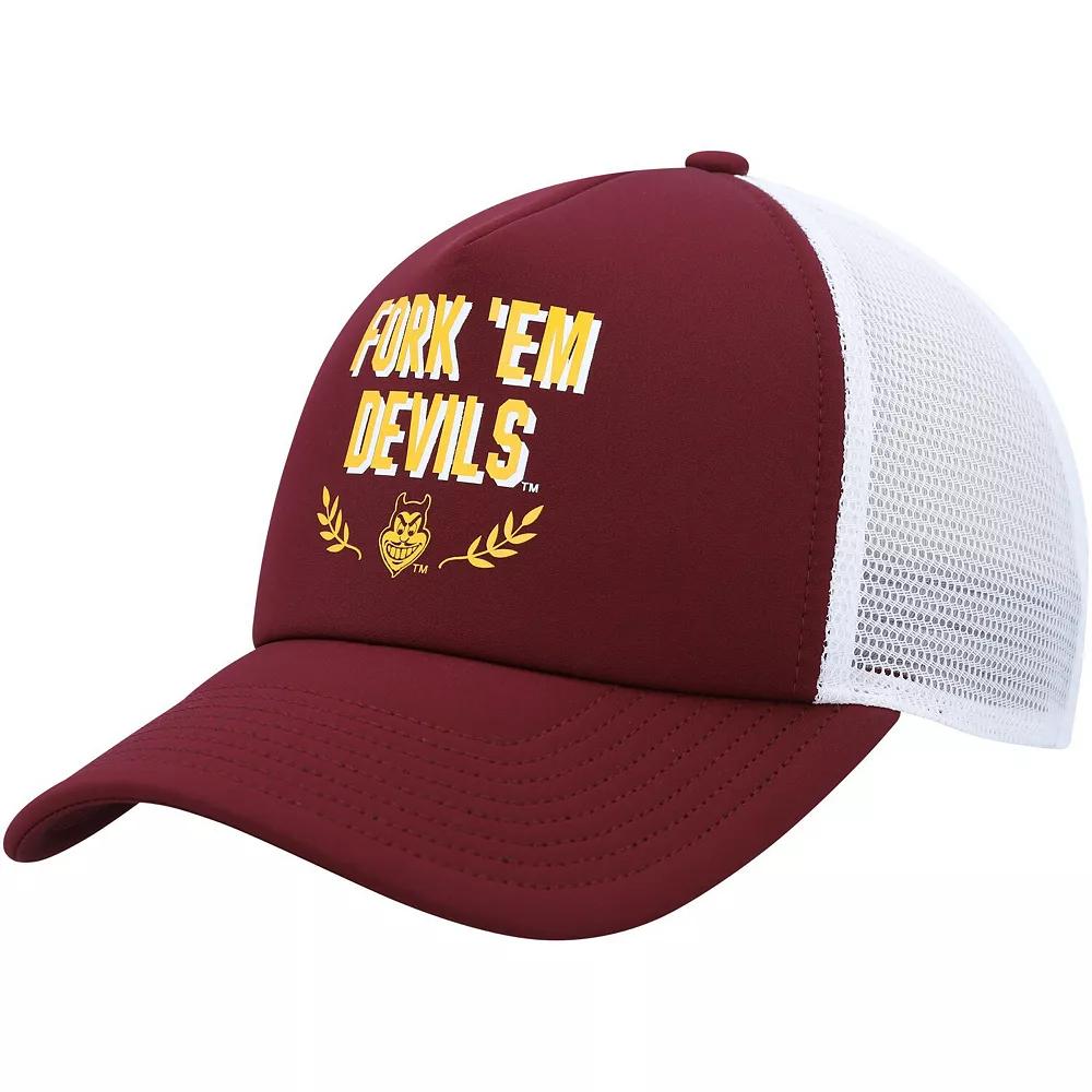 Men's adidas Maroon Arizona State Sun Devils Phrase Foam Front Trucker Adjustable Hat, Red Product Image
