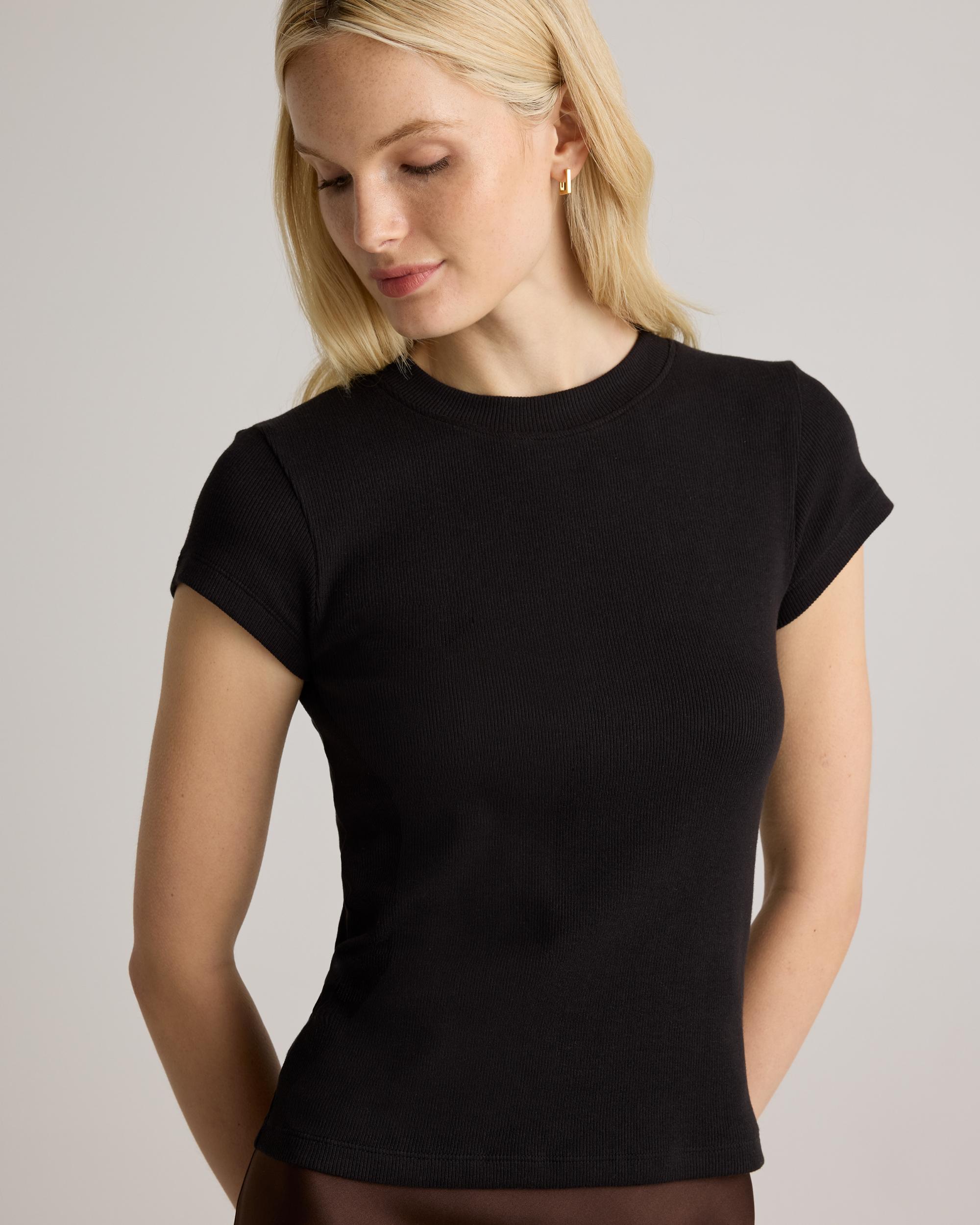 Quince | Women's Micro-Rib Crewneck T-Shirt Organic Cotton Product Image