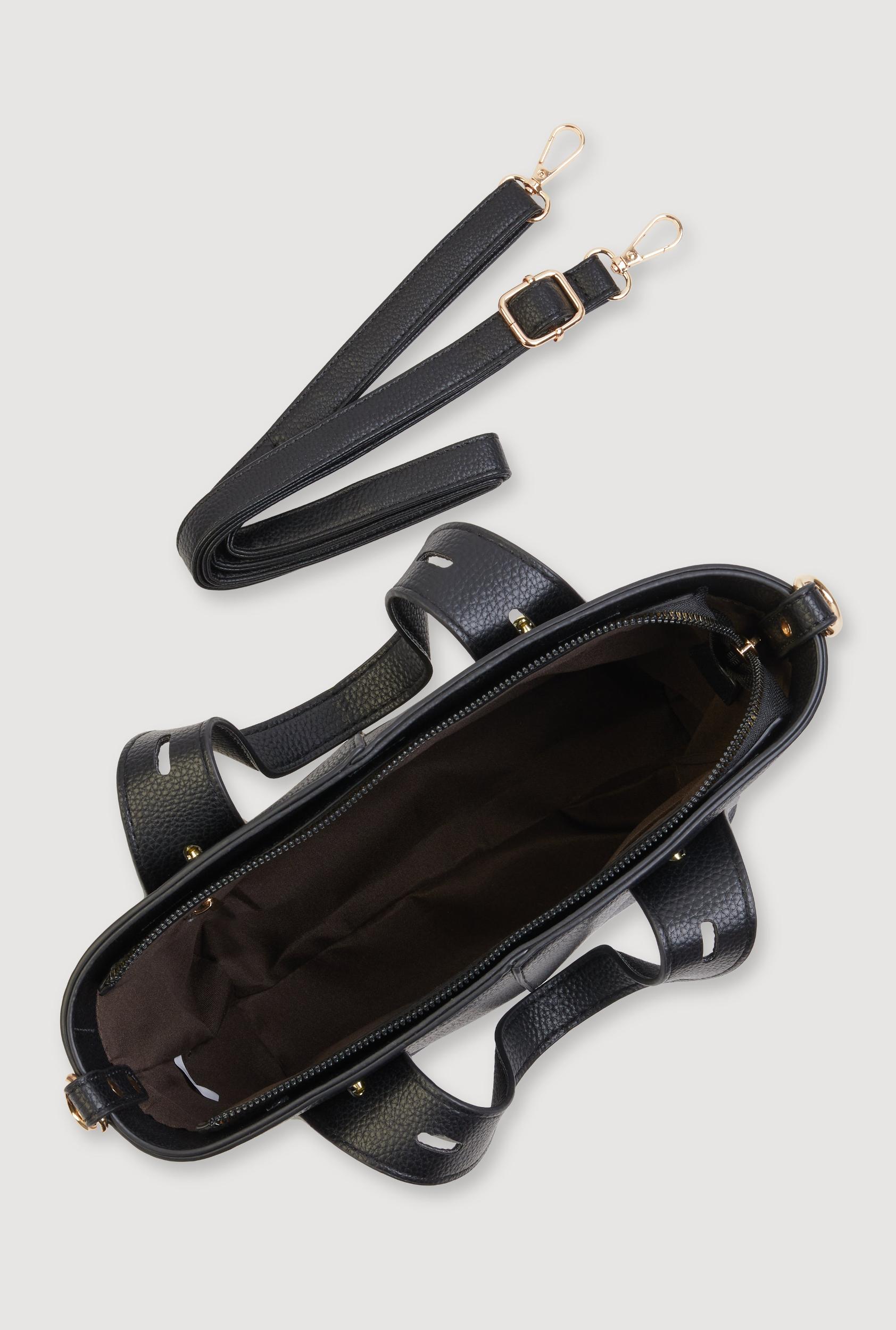 Faux Leather Convertible Handbag Unisex Product Image