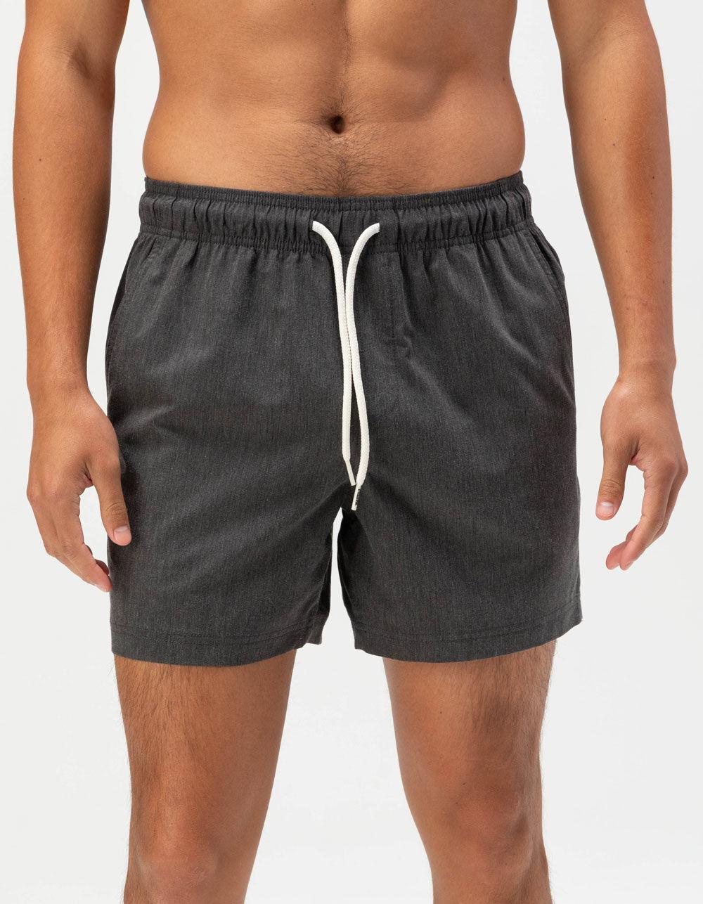 RSQ Mens Solid Swim Shorts - BLACK Product Image