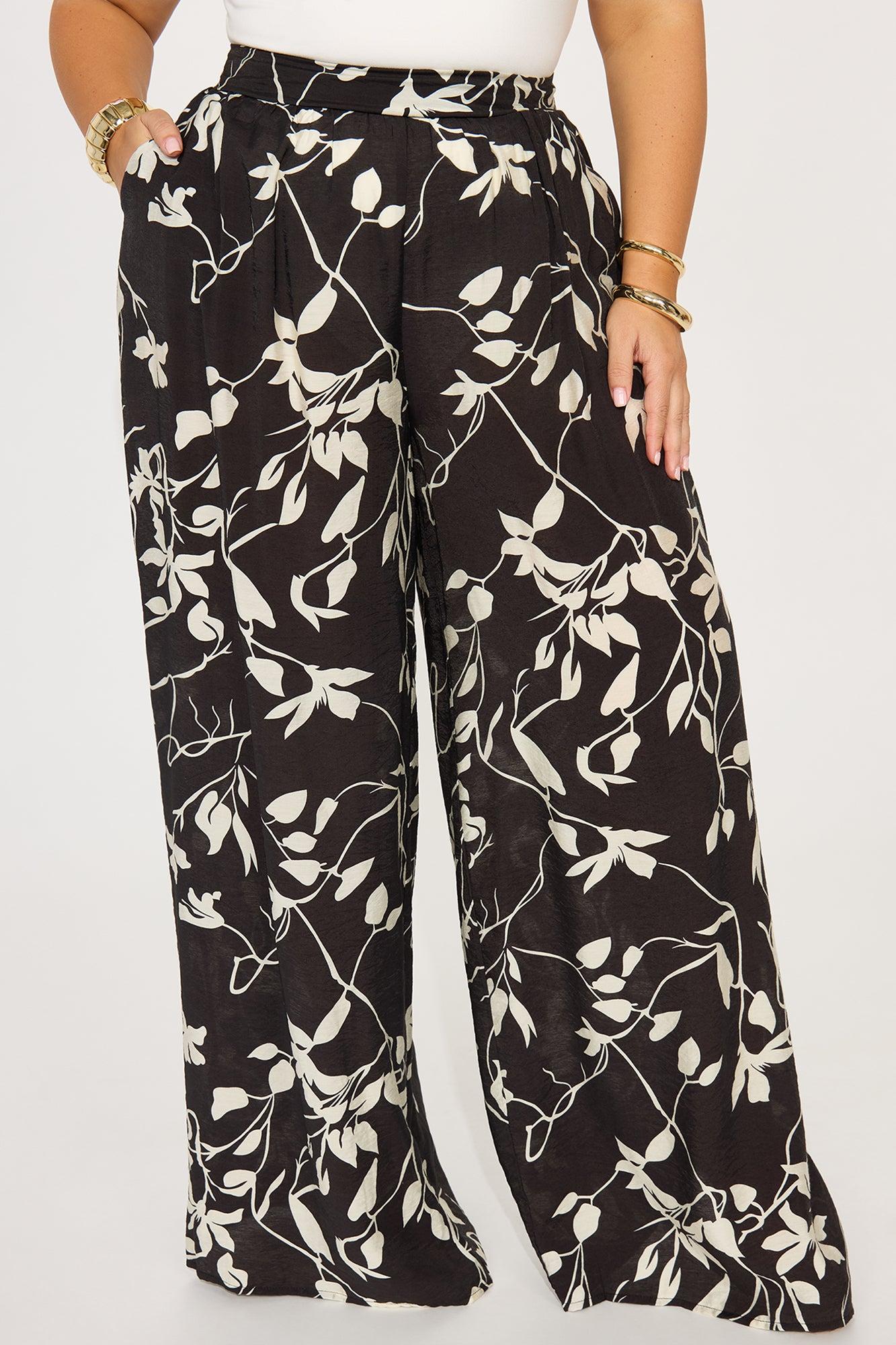Beautiful Moments Wide Leg Pant - Black/White Product Image