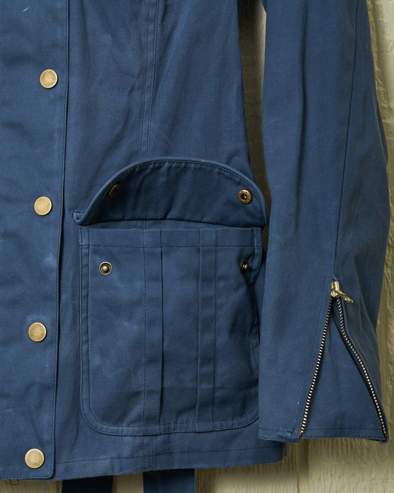 Women’s Aberdeen Jacket in Navy Waxed Canvas Product Image