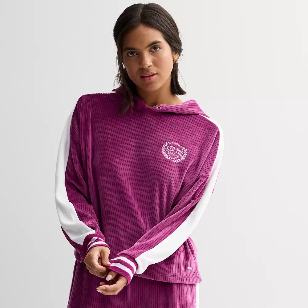 Women's Limited Too Velour Hoodie, Girl's, Size: Large, Purple Product Image