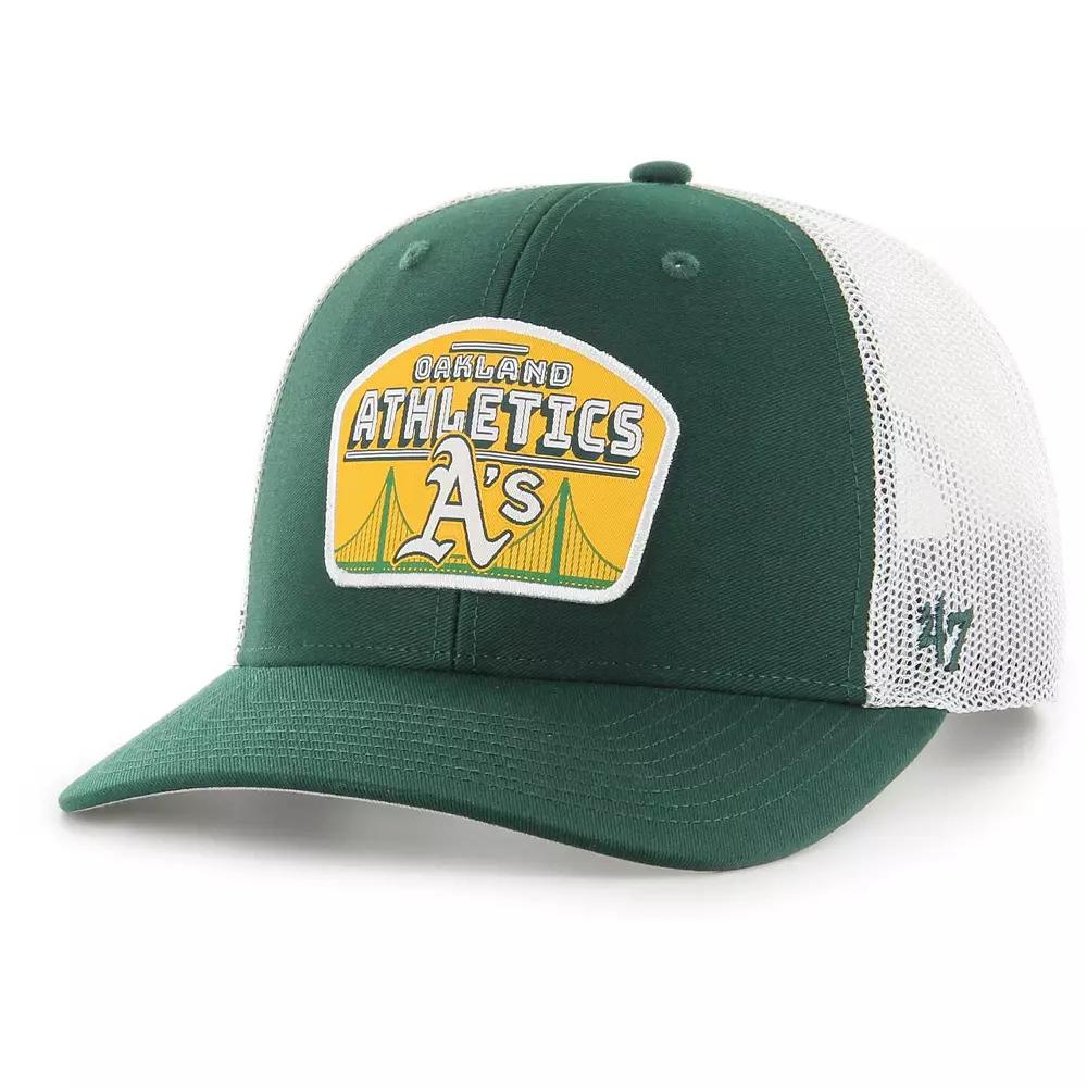 Men's '47 Green Oakland Athletics Retro Region Patch Trucker Adjustable Hat Product Image