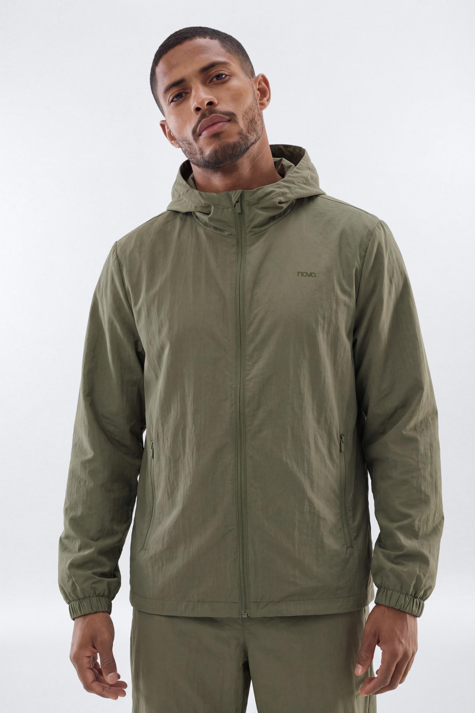 CoreNylon Hooded Full Zip Jacket - Moss Male Product Image
