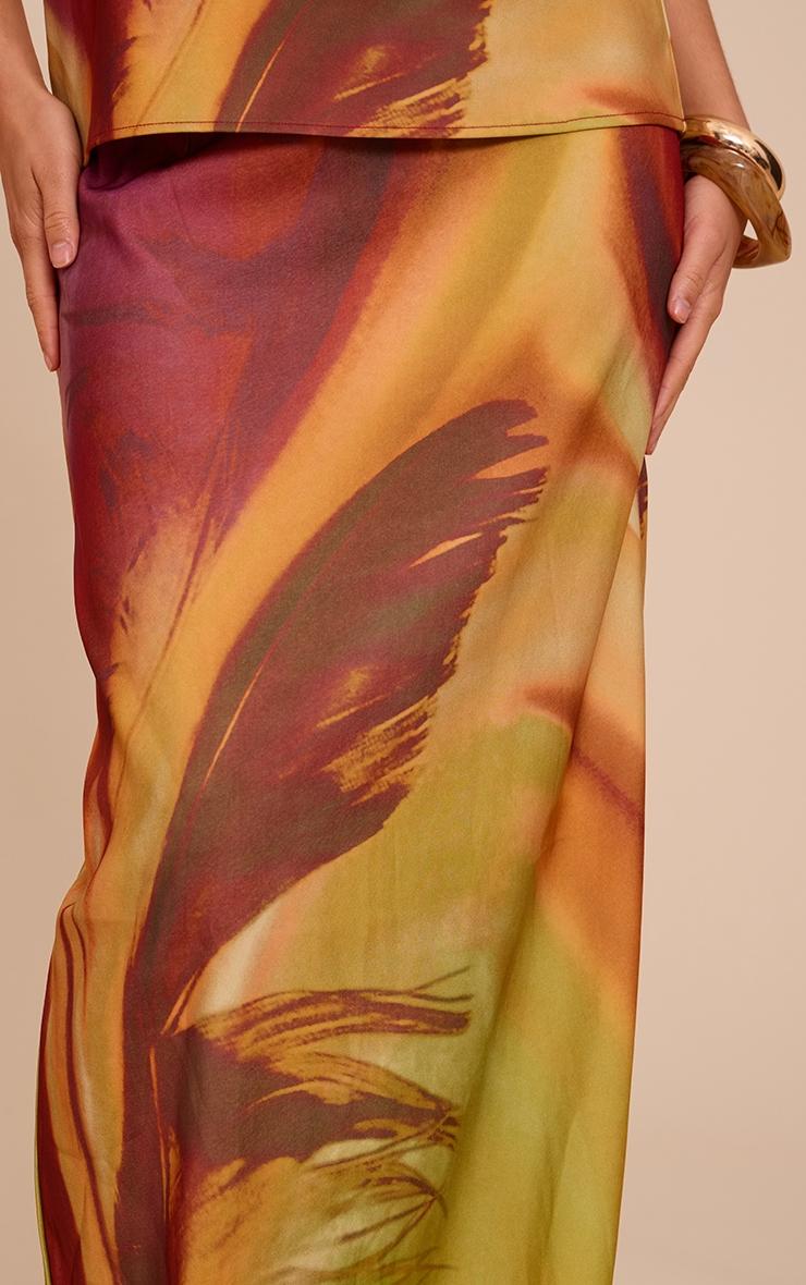  Multi Flower Print Woven Maxi Skirt Product Image