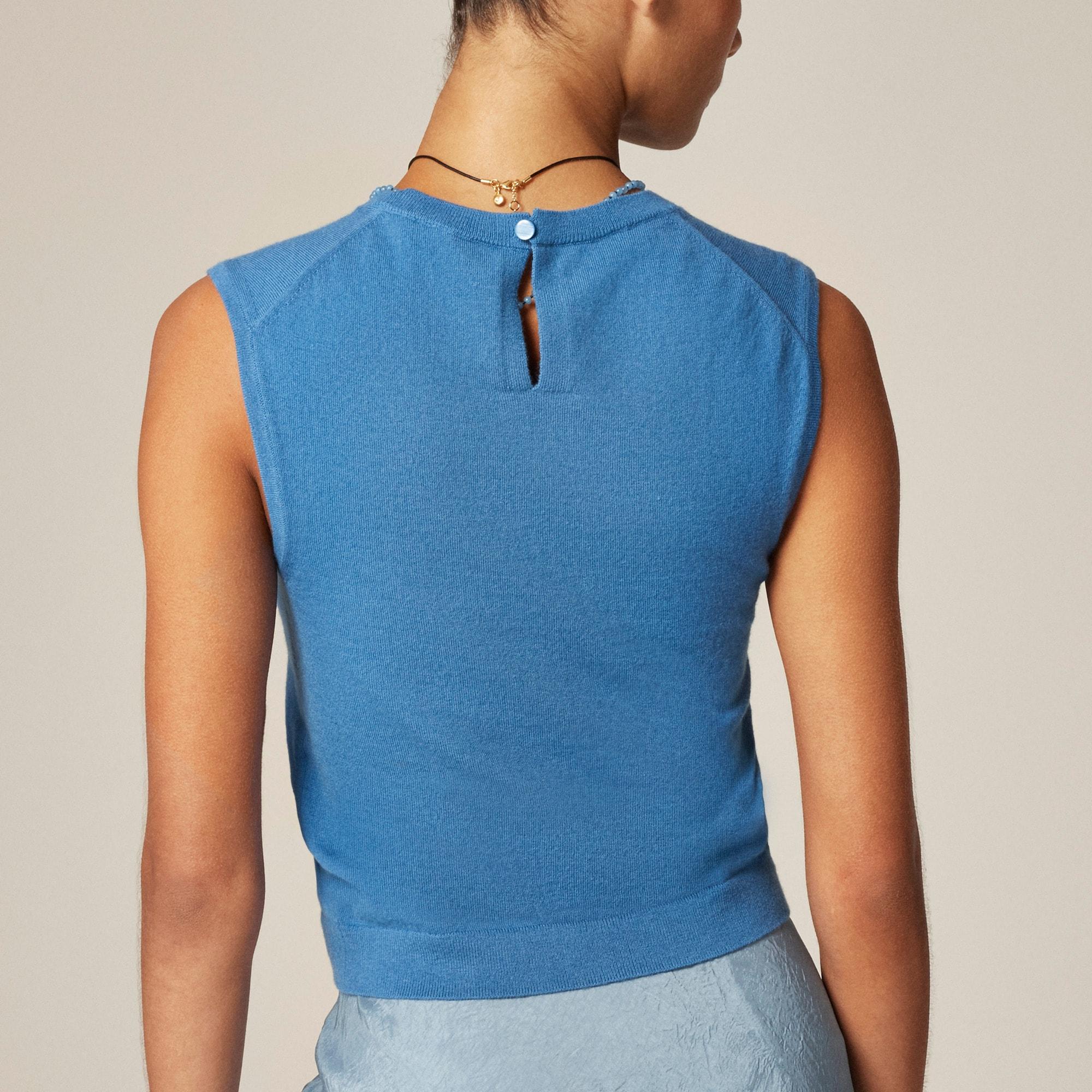 Featherweight cashmere-blend cropped sweater shell Product Image