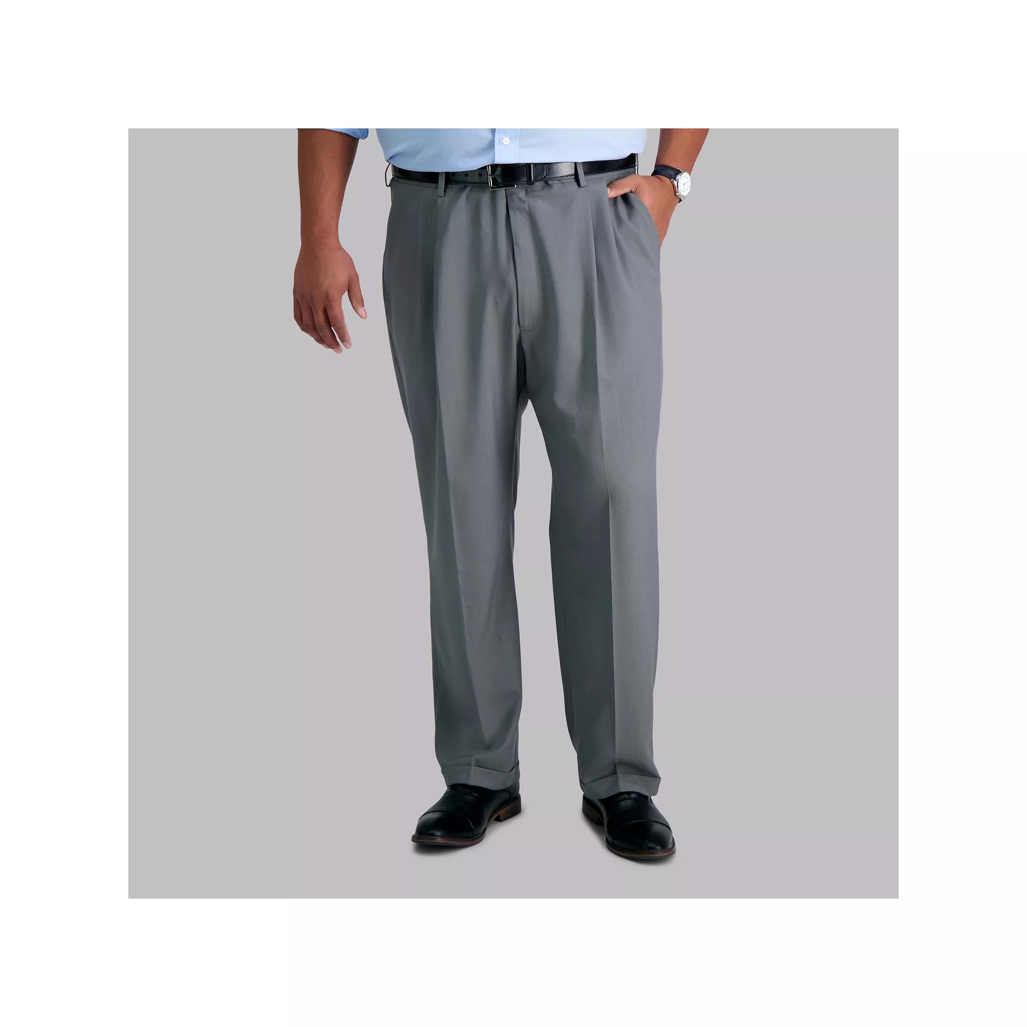 Big & Tall Haggar® Premium Comfort Classic-Fit Pleated Hidden Expandable Waistband Dress Pants, Men's,  Product Image