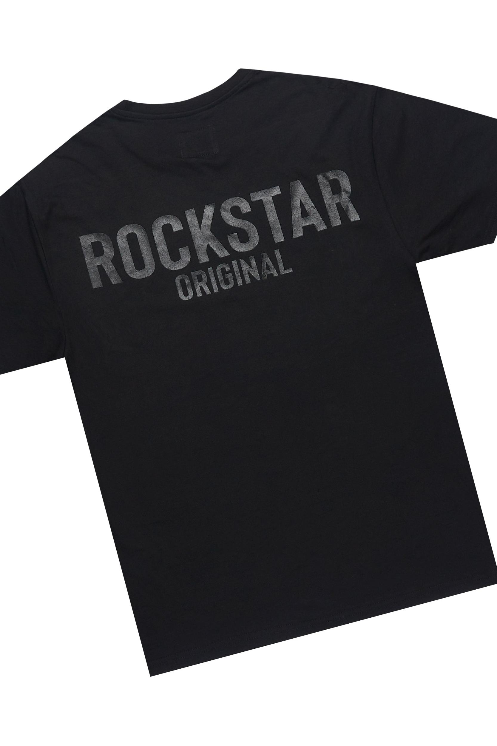 Sana Black/Black T-Shirt Cargo Shorts Set Male Product Image