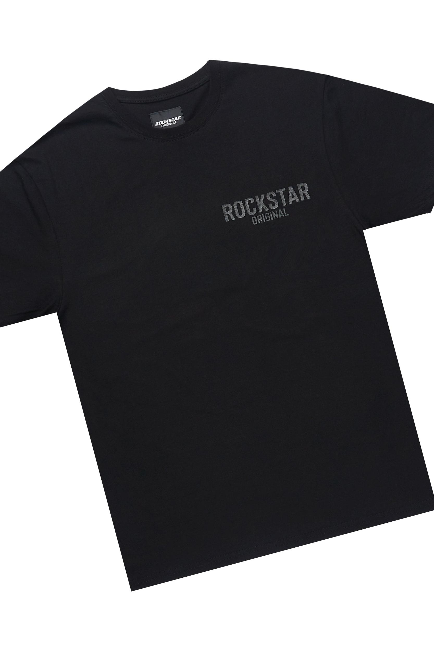 Sana Black/Black T-Shirt Cargo Shorts Set Male Product Image