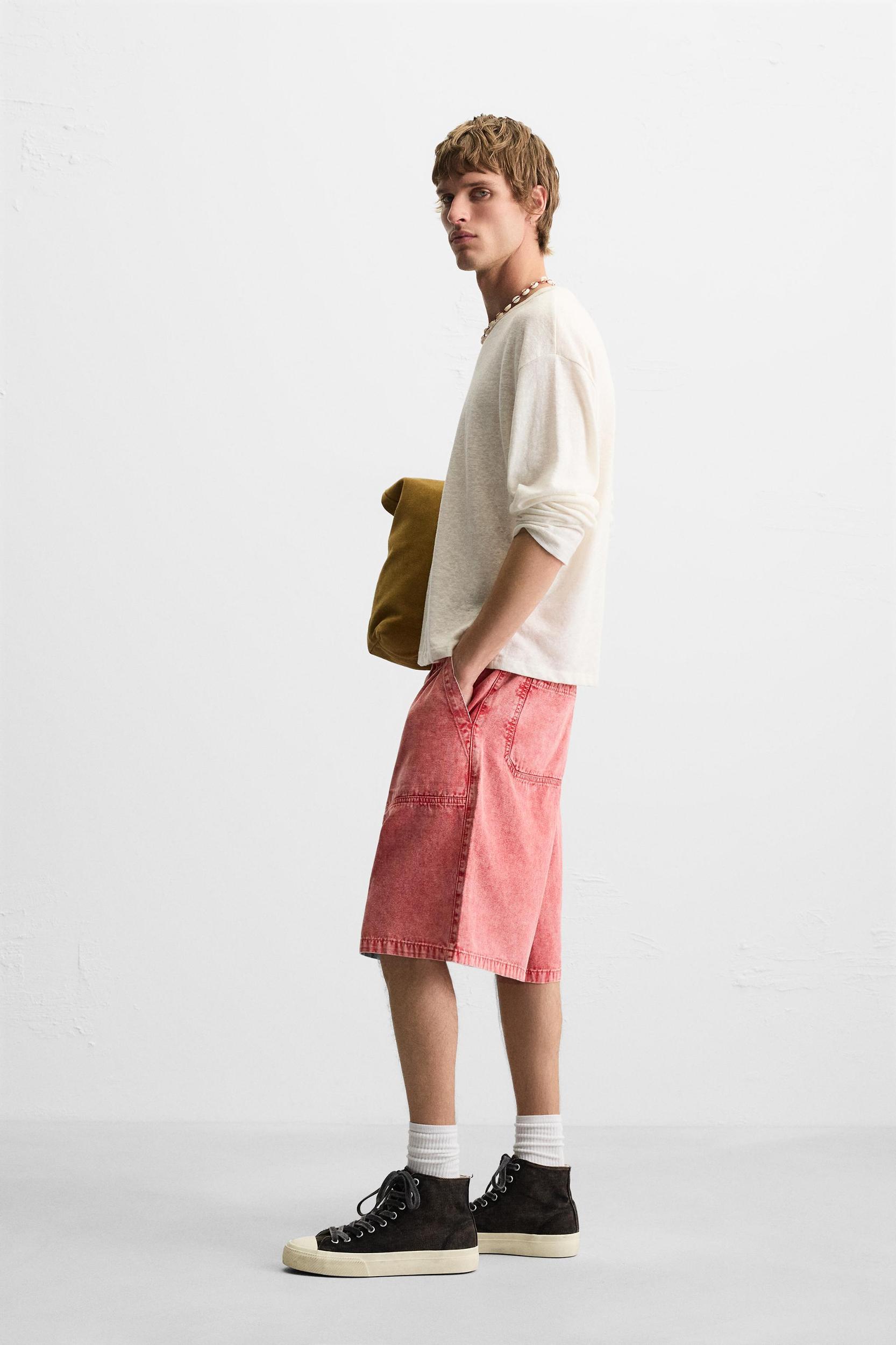 WASHED RELAXED FIT BERMUDA SHORTS Product Image