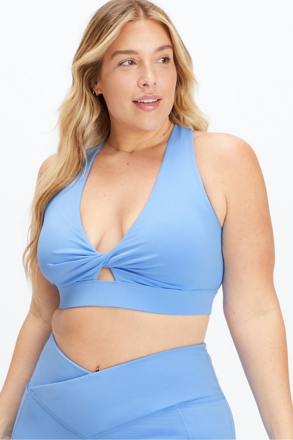 Fabletics Oasis Twist Sports Bra Womens blue plus Size 2X Product Image