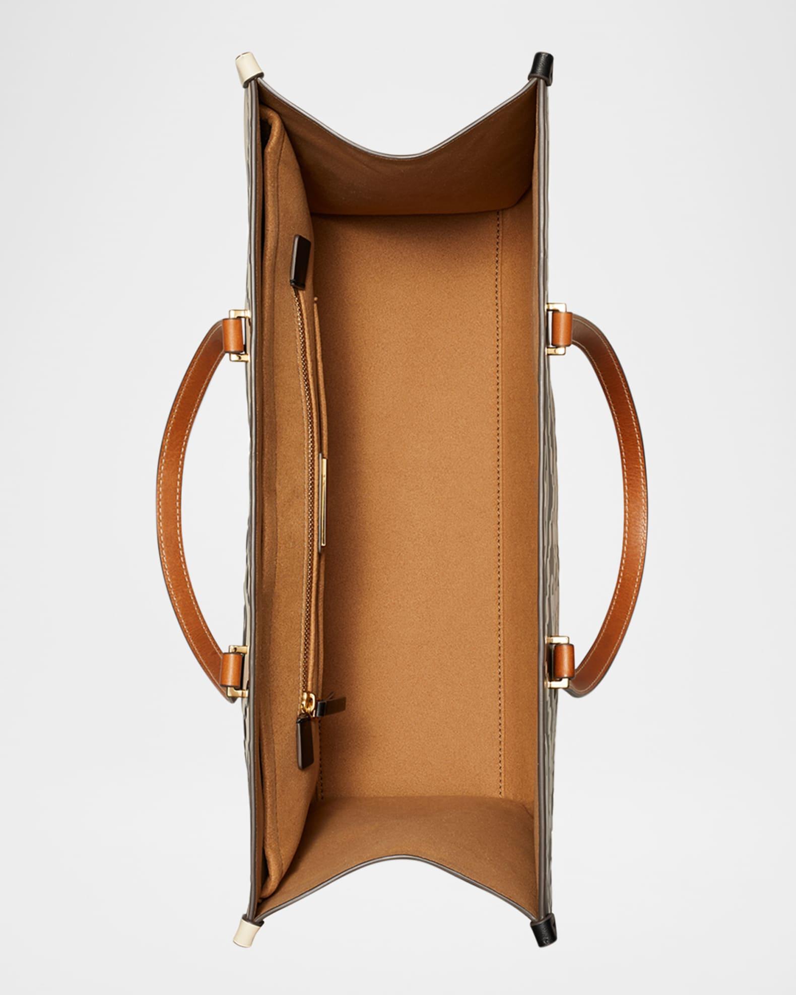 T Monogram Embossed Leather Tote Bag Product Image