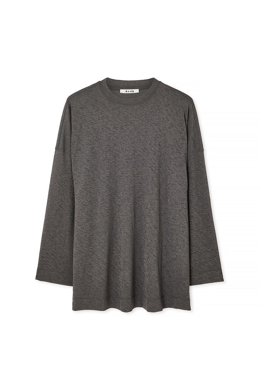 Oversized Sheer Long Sleeve Top Product Image