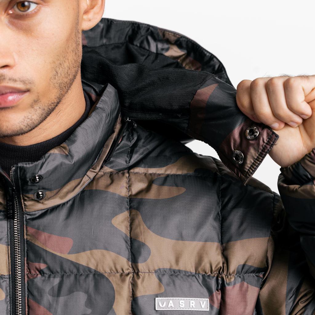 0551. Weather-Ready Down Puffer Jacket - Rust Camo Product Image