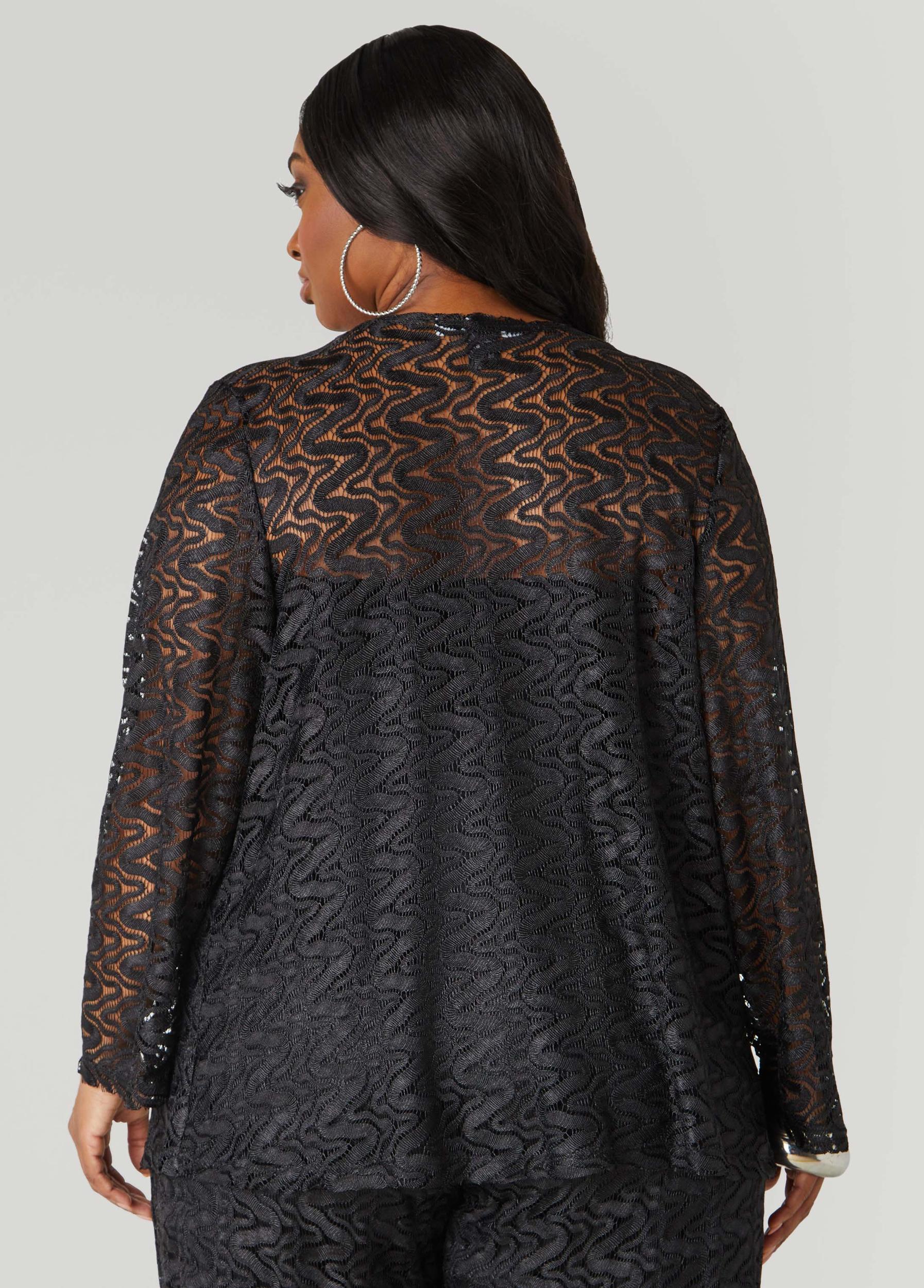 Plus Size Wide Leg Lace Pants Ashley Stewart Product Image