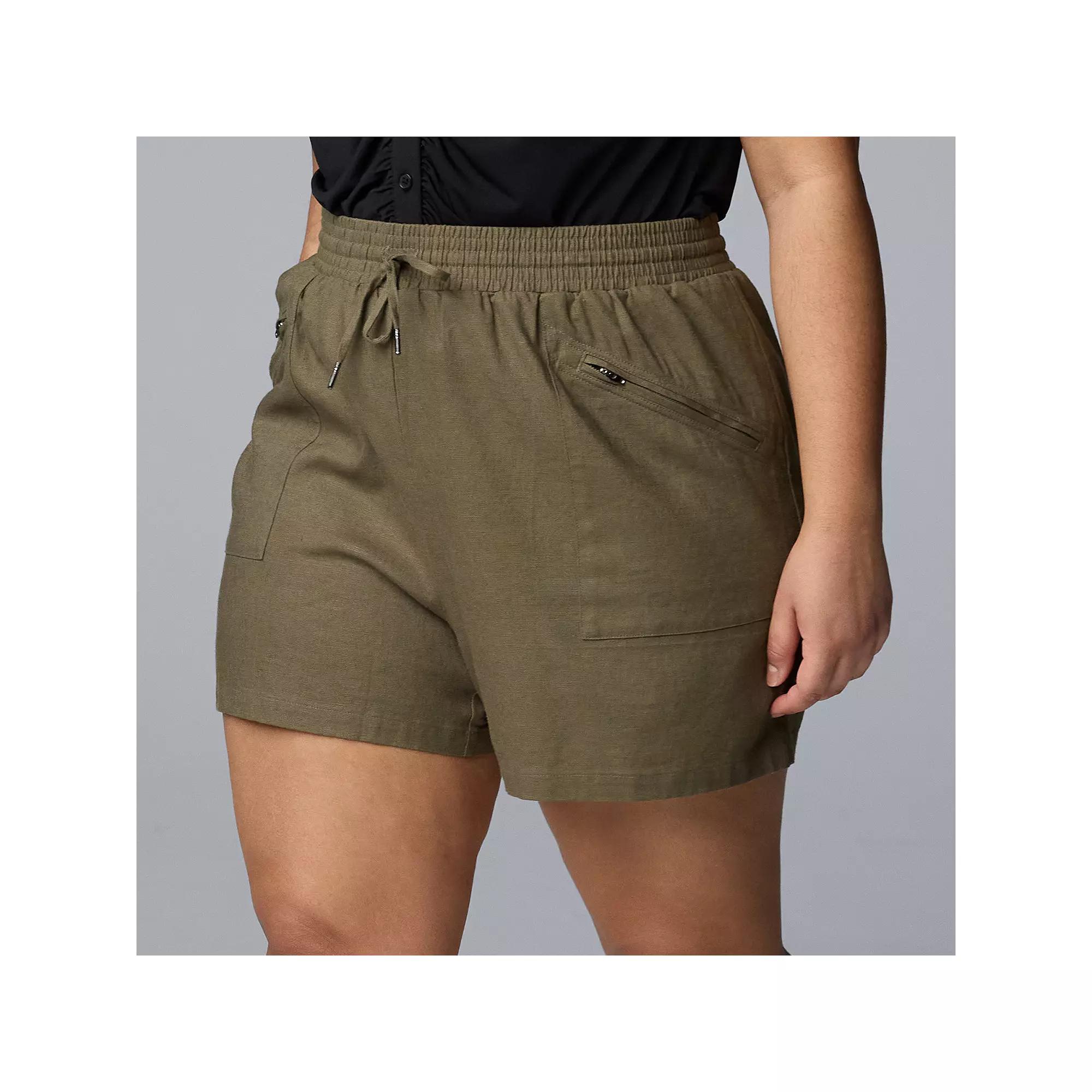 Plus Size Simply Vera Vera Wang Utility Shorts, Women's, Size: 0X, Black Product Image