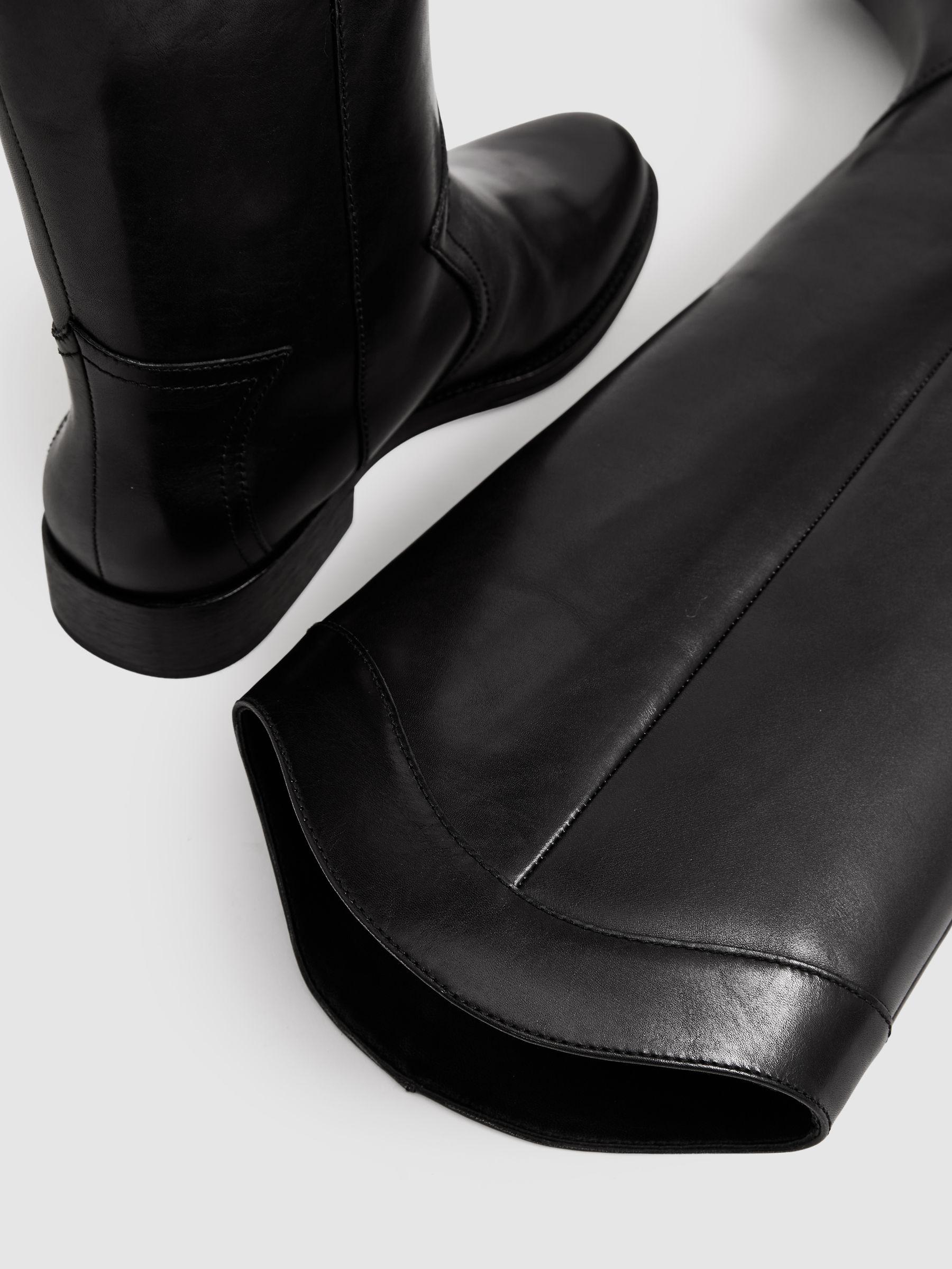 Paige Leather Knee-High Riding Boots in Black Product Image