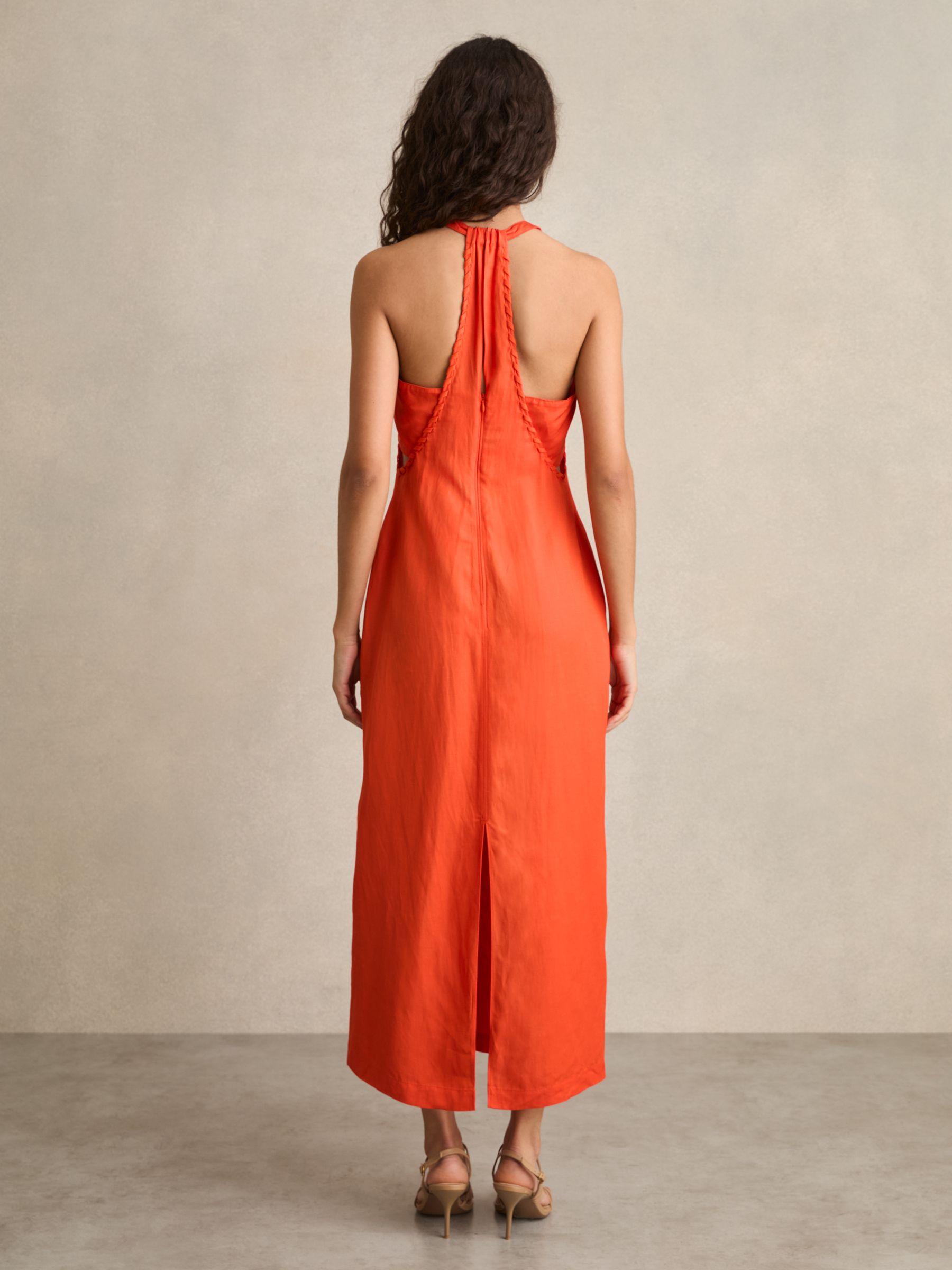 Petite Linen Belted Wide-Leg Trousers in White Product Image