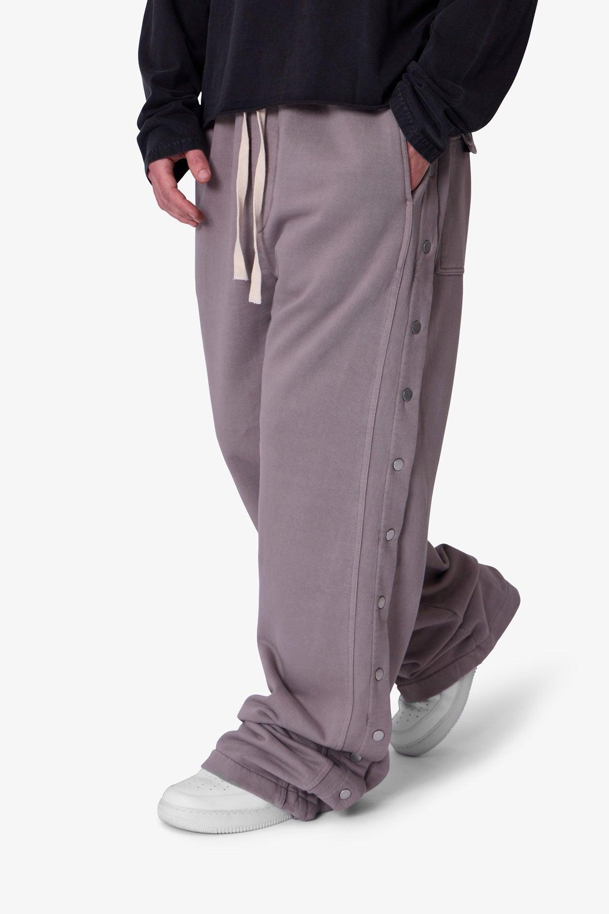 Side Snap Fleece Pants - Washed Mauve Product Image