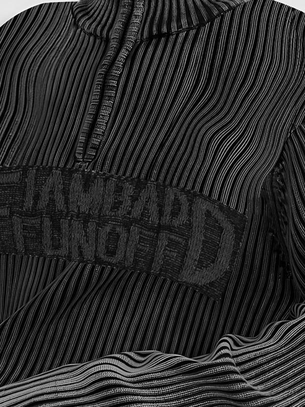 Street Letter Jacquard Half Zip Mock Neck Sweater Product Image