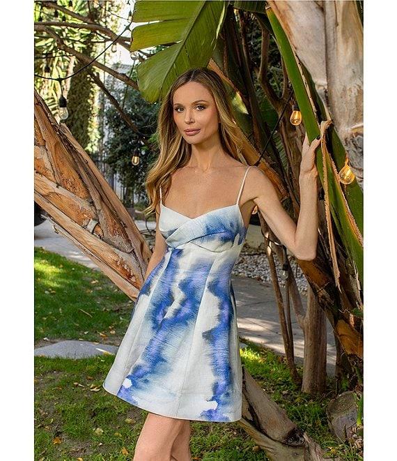 Muse by Marchesa Chloe Dye Print A-Line Linen Dress Product Image