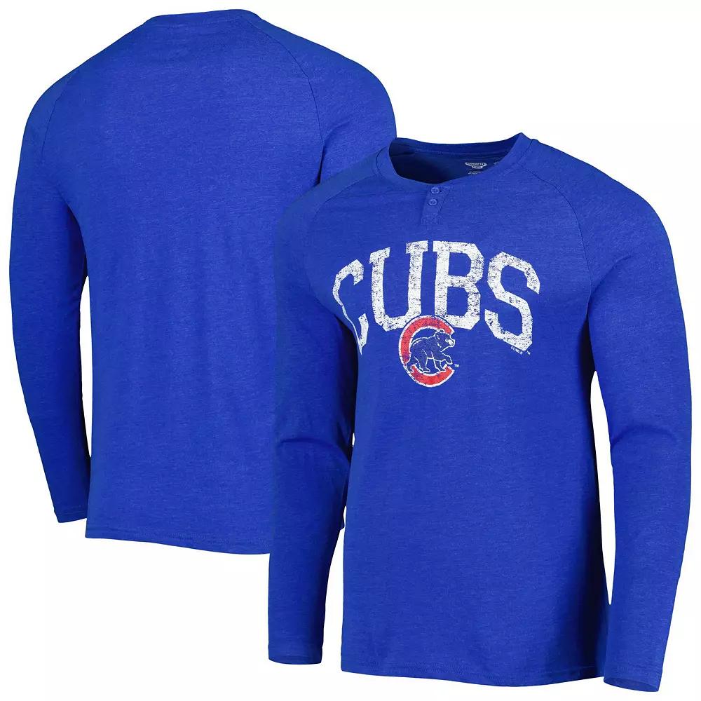 Mens Concepts Sport Royal Chicago Cubs Inertia Raglan Long Sleeve Henley T-Shirt Product Image