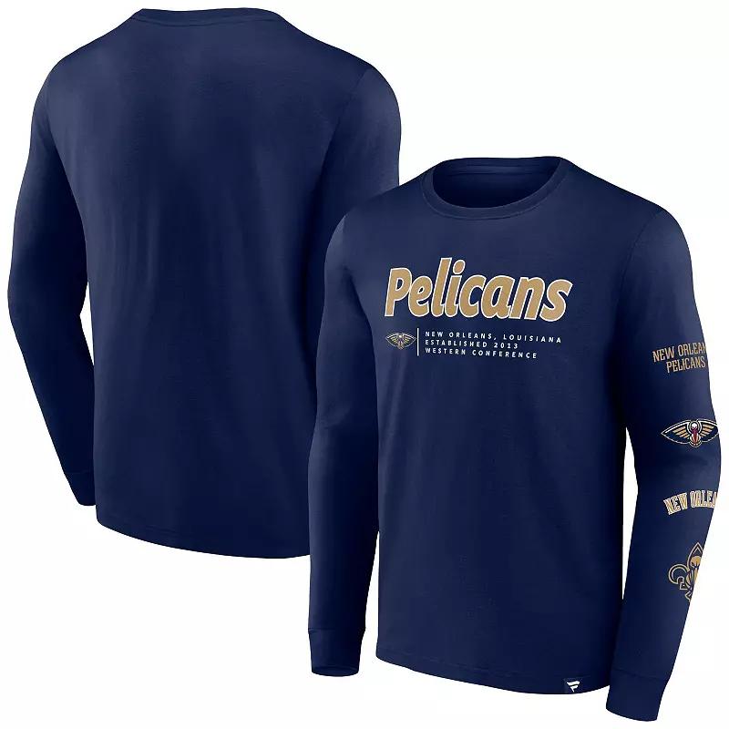 Men's Fanatics Branded Navy Tampa Bay Rays Strike the Goal Long Sleeve T-Shirt, Size: 2XL, Blue Product Image