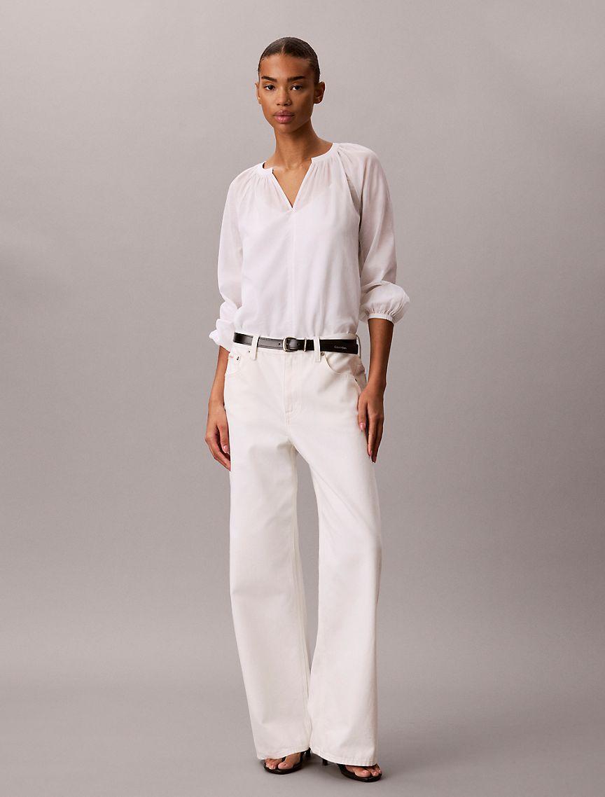 Light Cotton Blend Popover Top Product Image