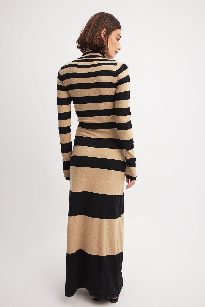 Fine Knitted Striped Maxi Dress Product Image