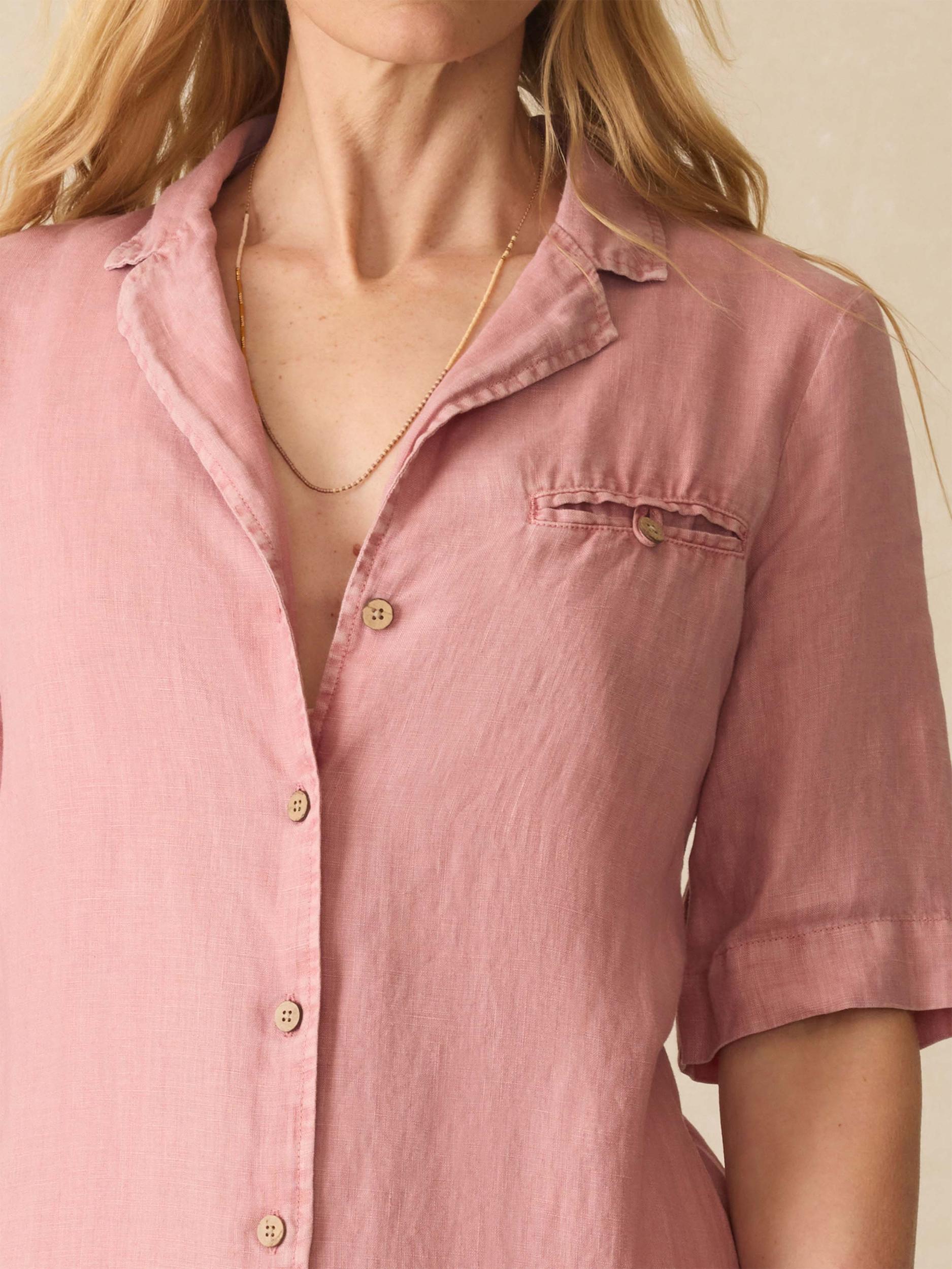 Paradise Point Linen Dress - Withered Rose Female Product Image