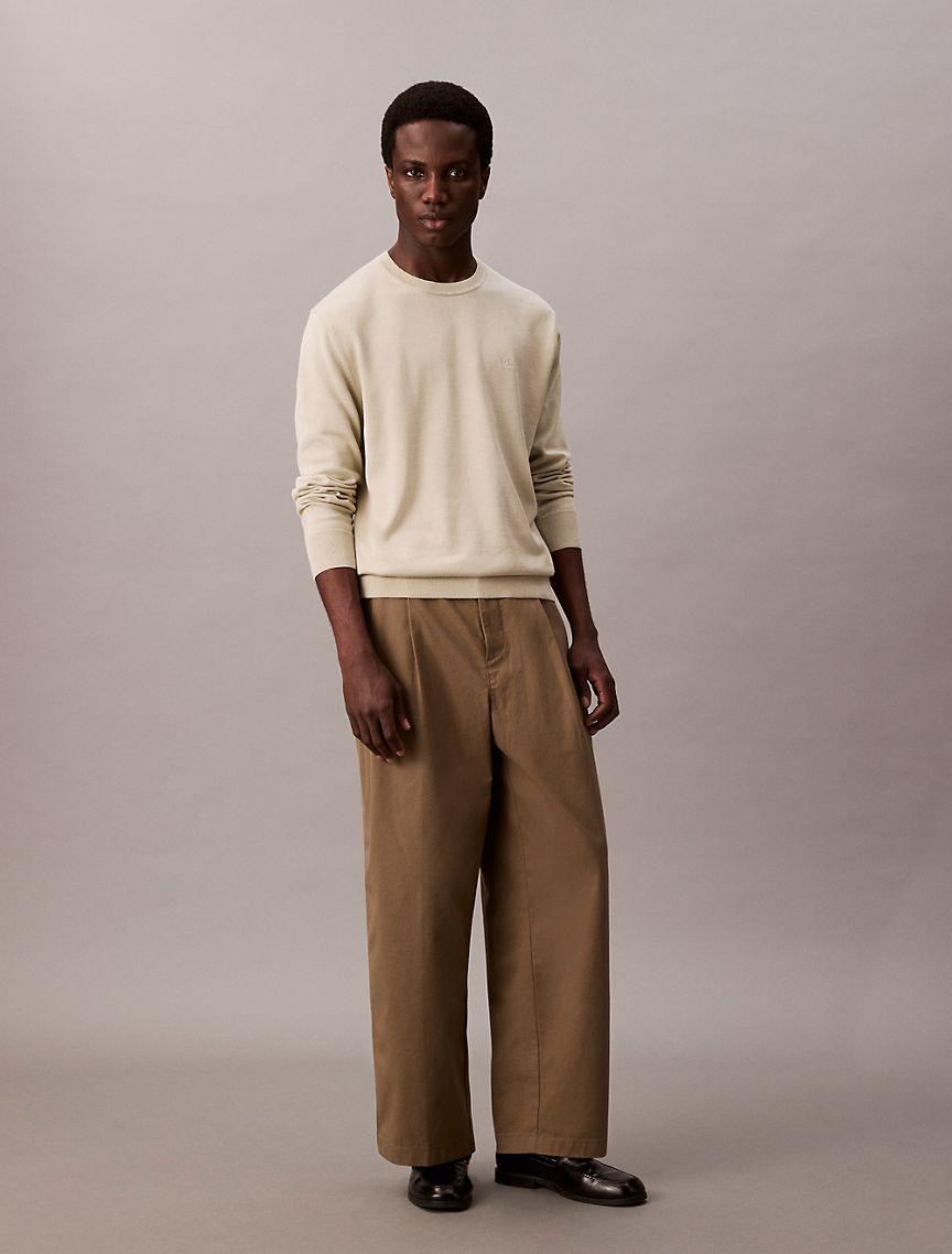 Calvin Klein Mens Supima Cotton Classic Sweater - Neutral Product Image
