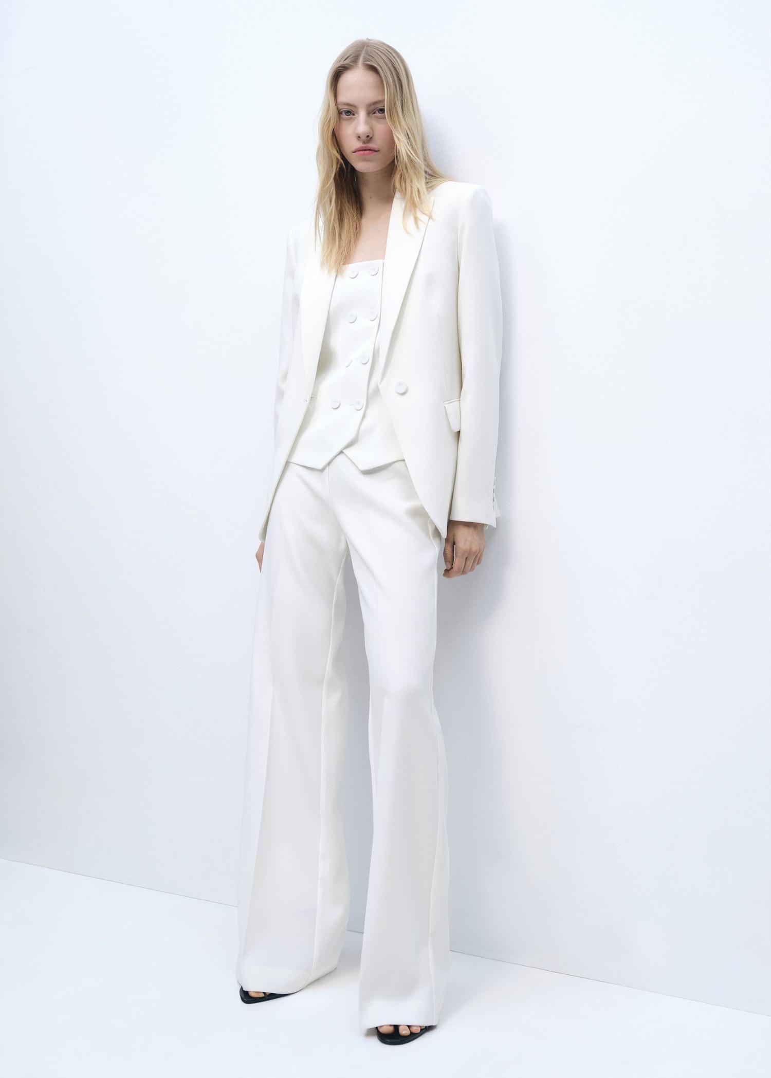 High-waist straight-fit suit pants - Women | MANGO USA Product Image