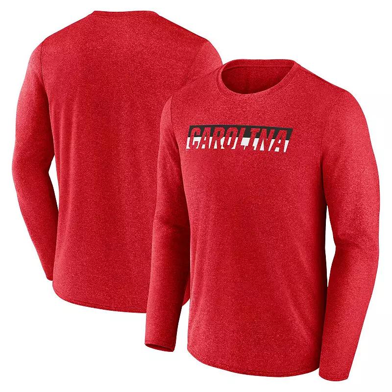 Men's Fanatics Heather Red Carolina Hurricanes Transition Long Sleeve T-Shirt, Size: 4XL Product Image