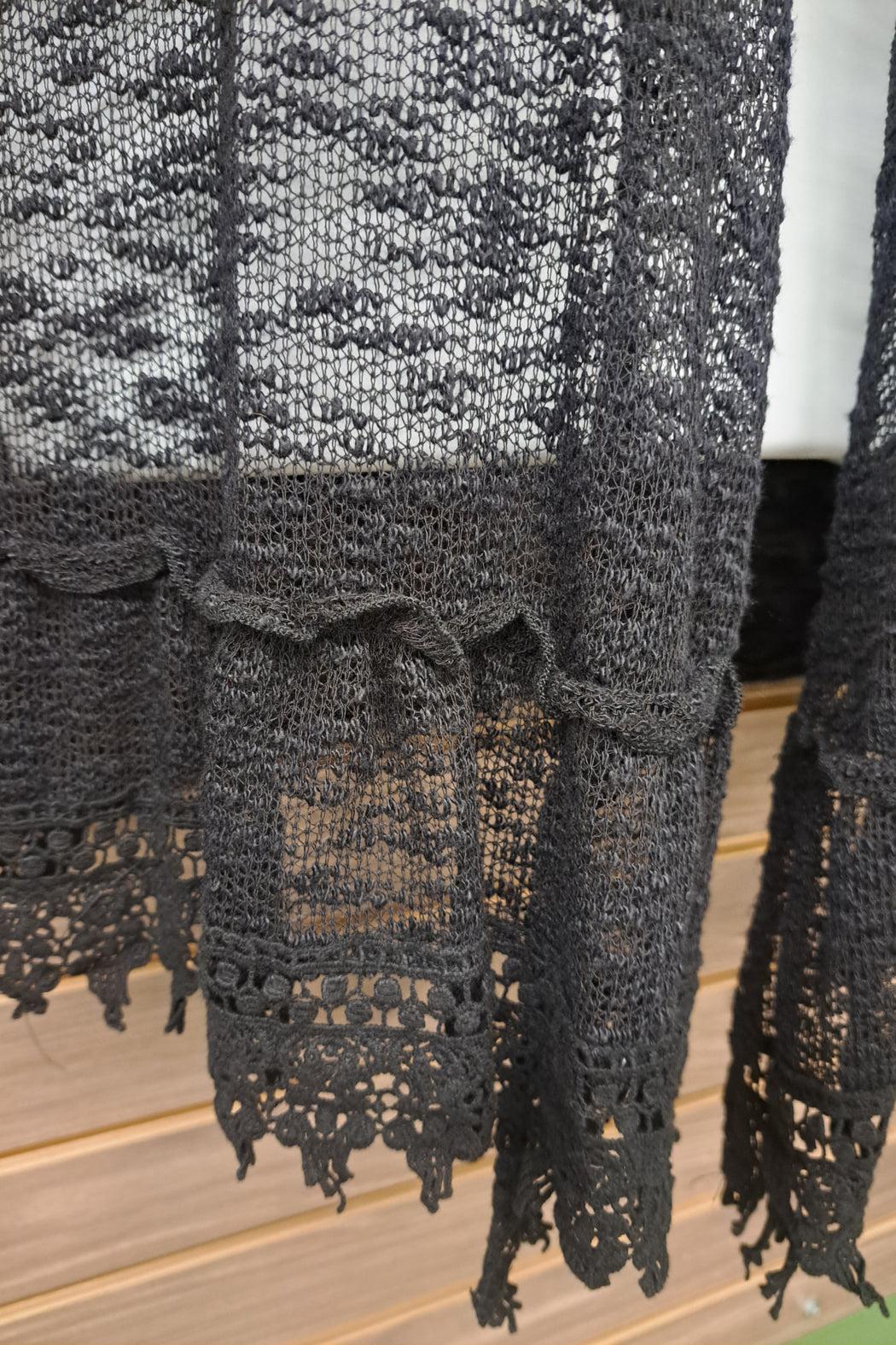 Black Lace Bottom Vest Product Image