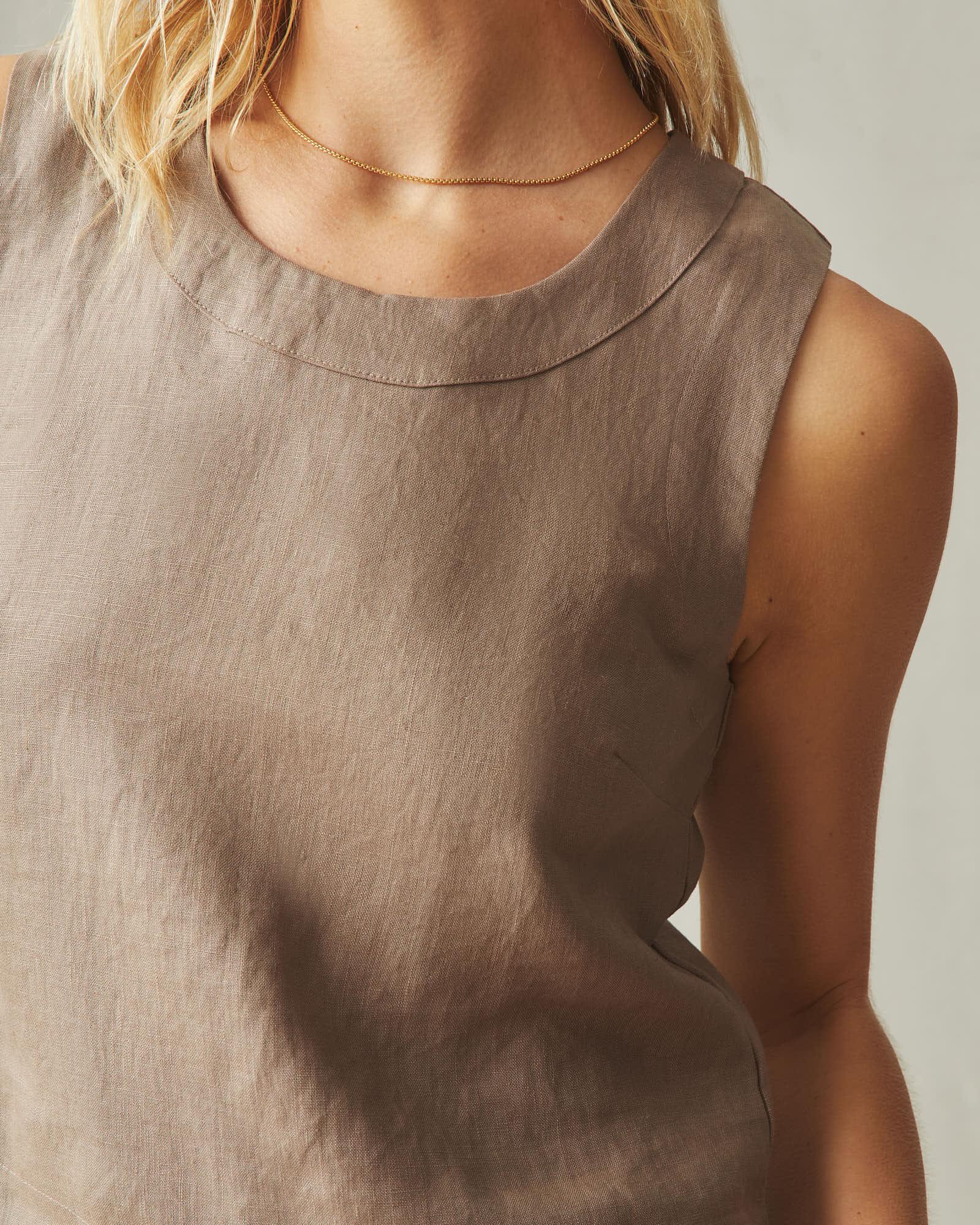 Women's Linen Tank - Pine Bark Female Product Image