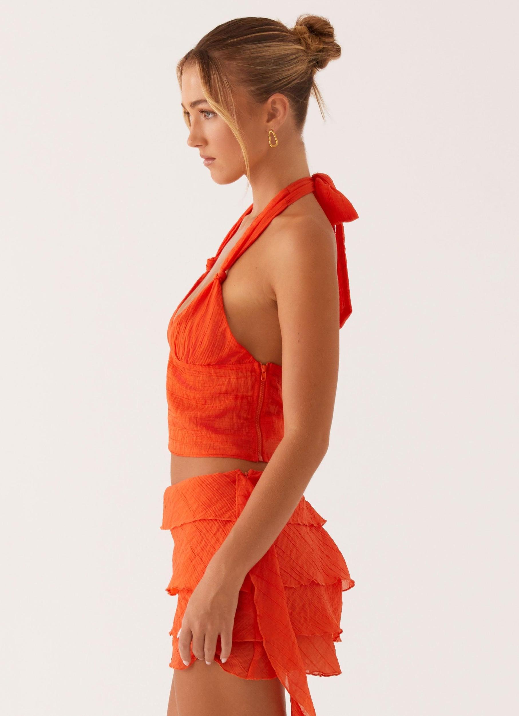 End Of Us Halterneck Top - Orange Product Image