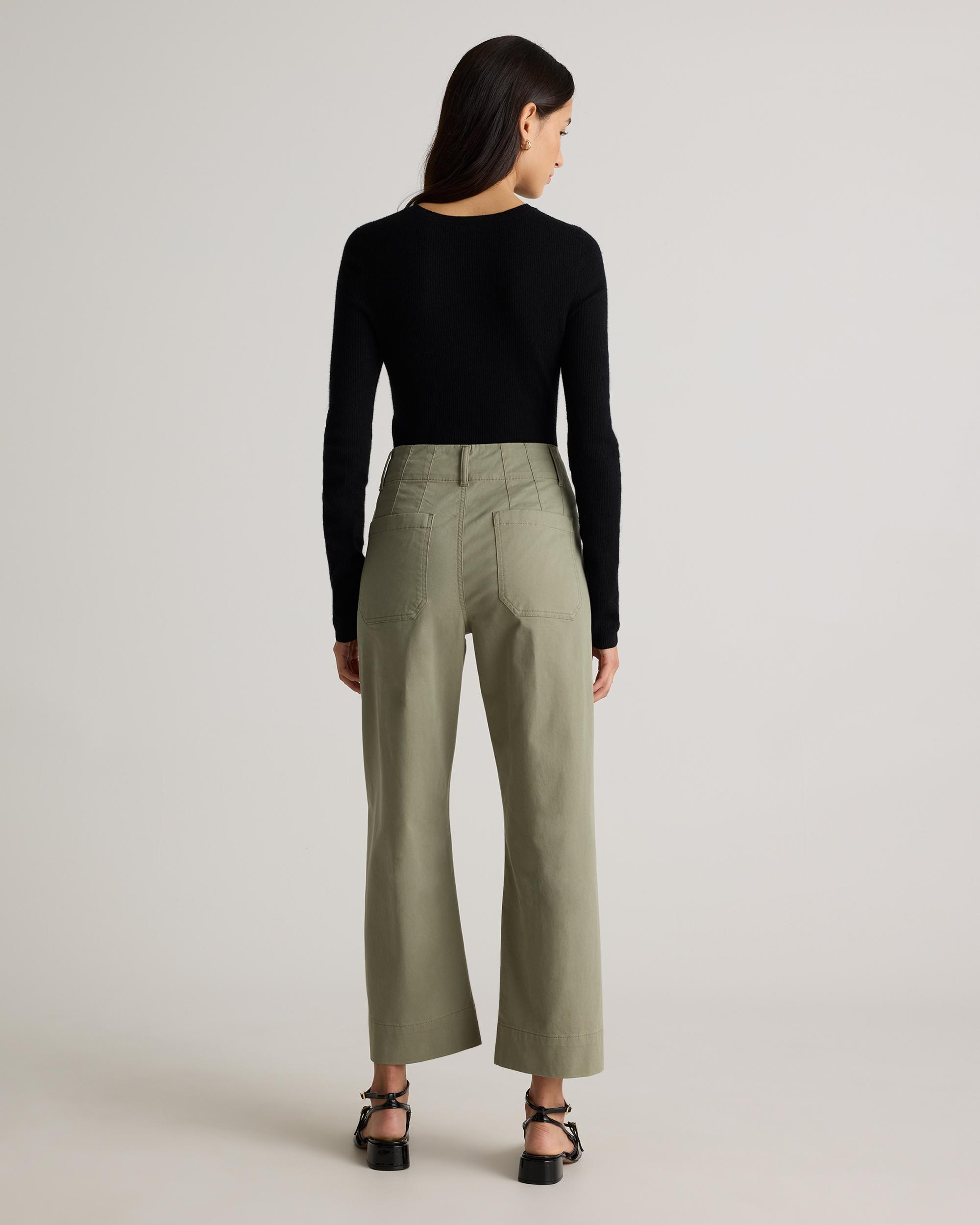 Quince | Women's Organic Stretch Cotton Chino Cropped Wide Leg Pants Organic Cotton Product Image