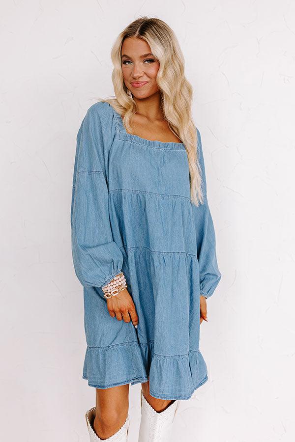 Easy To Style Chambray Mini Dress Product Image