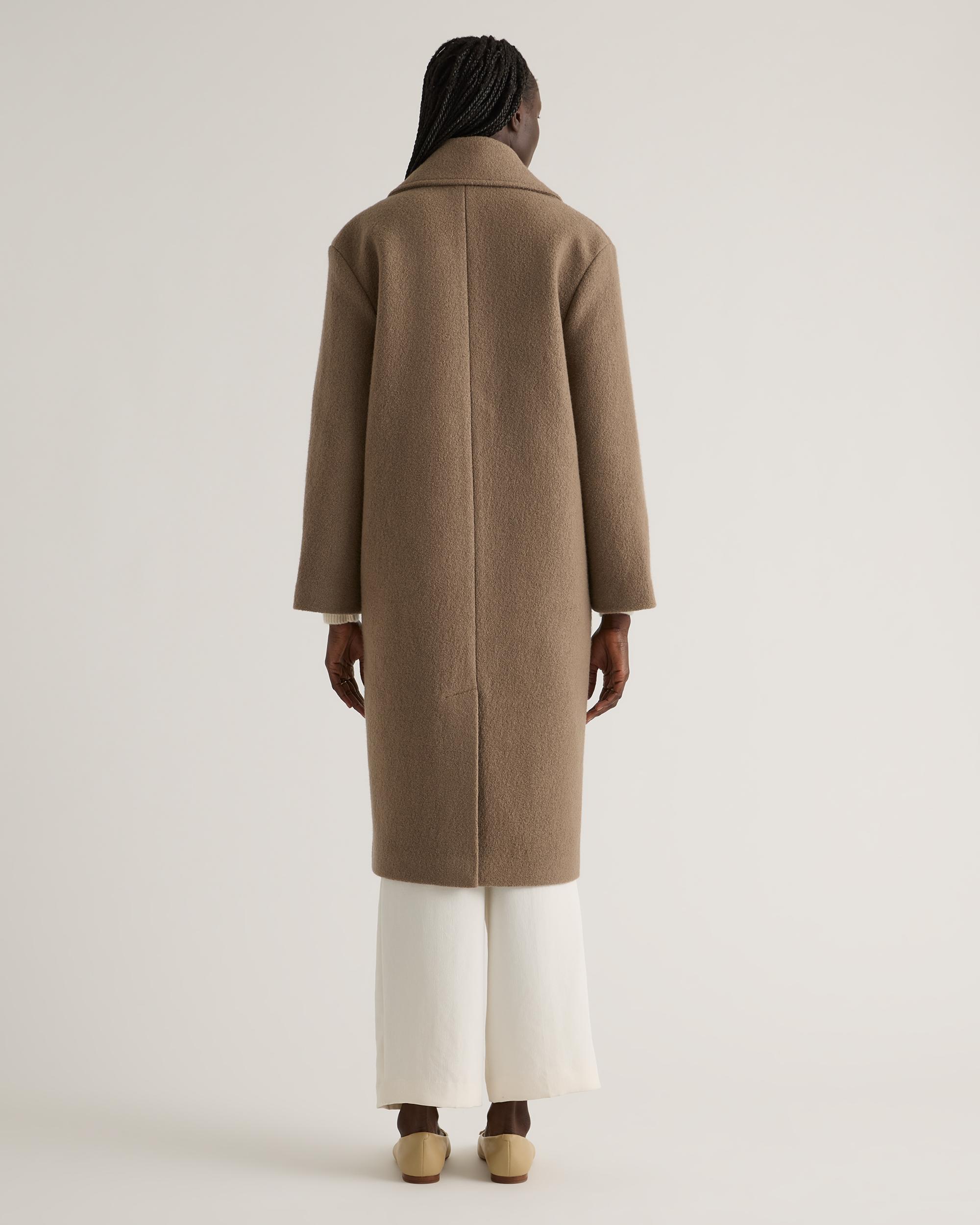 Quince | Women's 100% Merino Wool Shawl Collar Long Coat Size XL Product Image